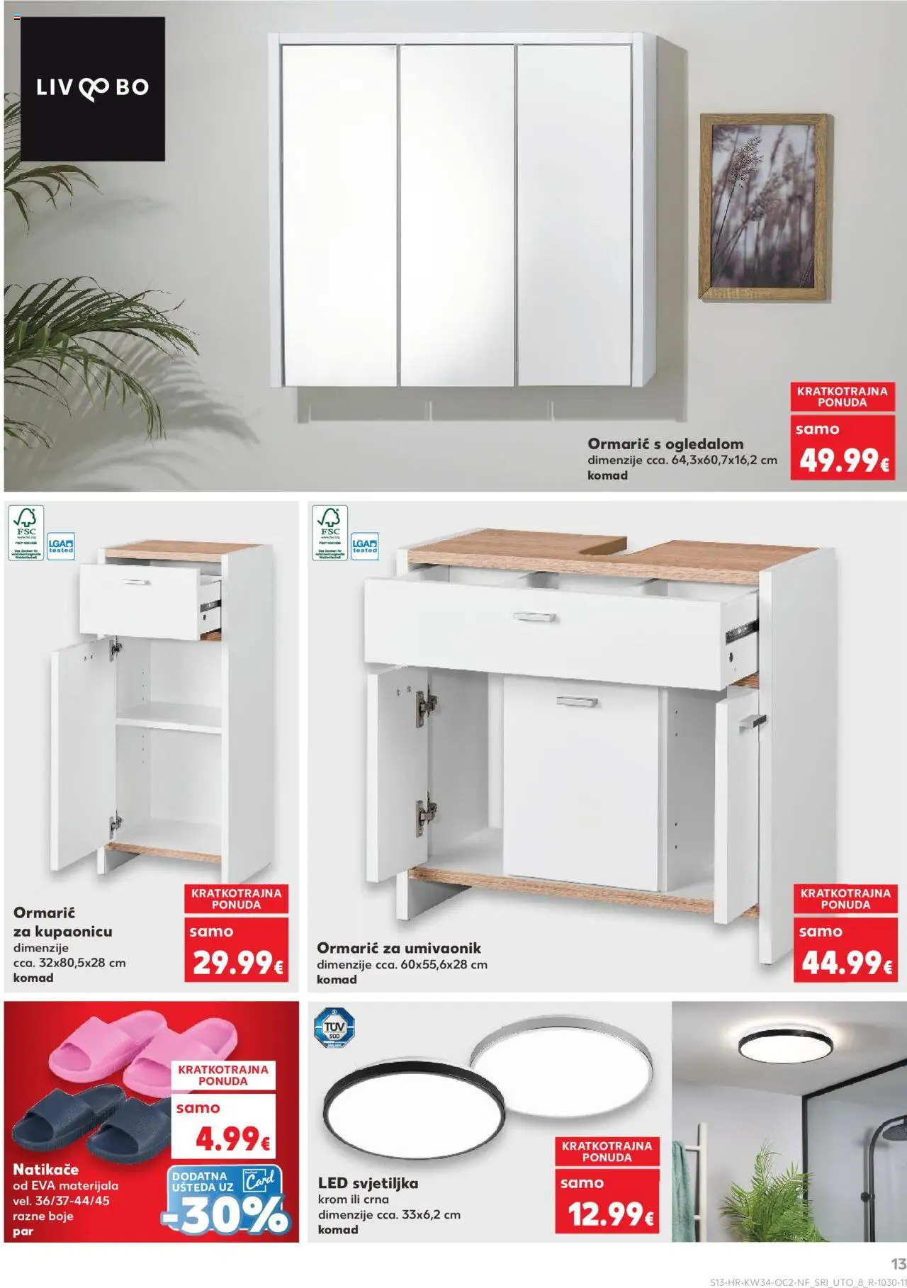 Kaufland katalog | vrijedi od 20.08.2025 | Stranica: 13 | Proizvodi: Umivaonik, Svjetiljka, Natikače
