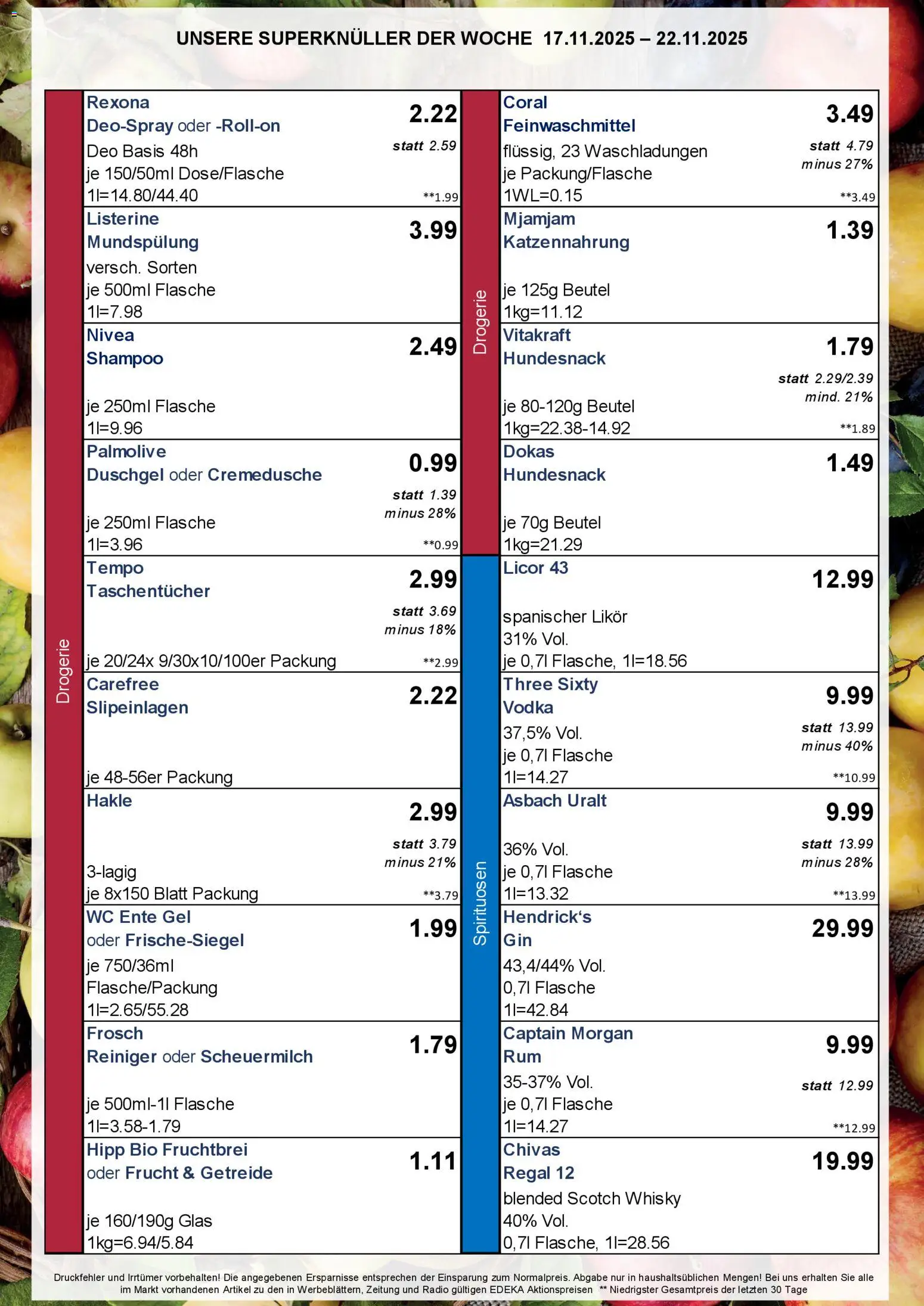 Simmel - Bayern – gültig ab 17.11.2025 | Seite: 3 | Produkte: Regal, Captain morgan, Ente, Asbach