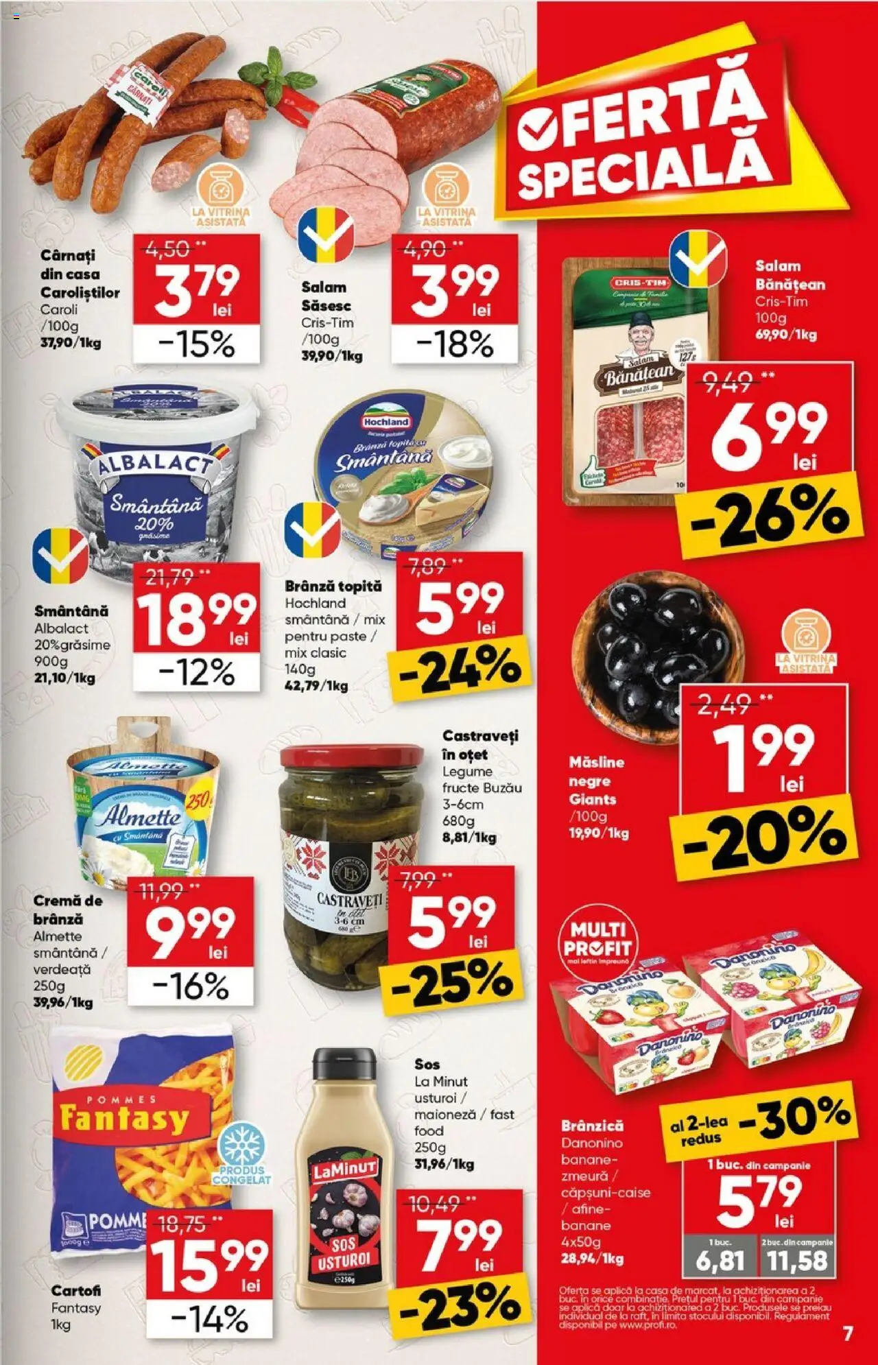Catalog Profi Super – valabil de la 23.07.2025 | Pagină: 7 | Produse: Hijyenik ped, Smântână, Cartofi, Maioneză