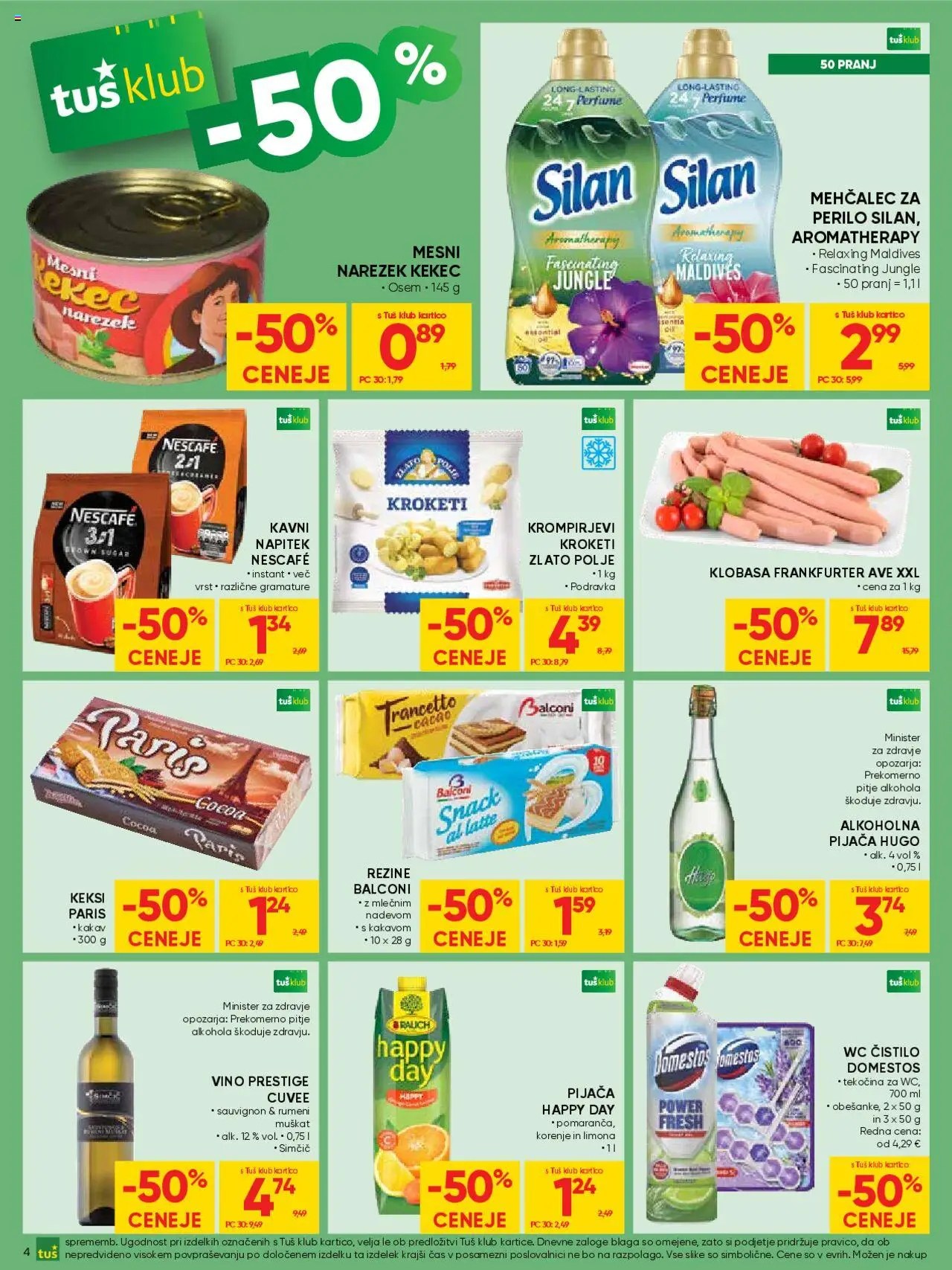 Novi Tuš katalog ponudbe – veljaven od 01.10.2025 | Stran: 4 | Izdelki: Keksi, Mehčalec, Kakav, Limona
