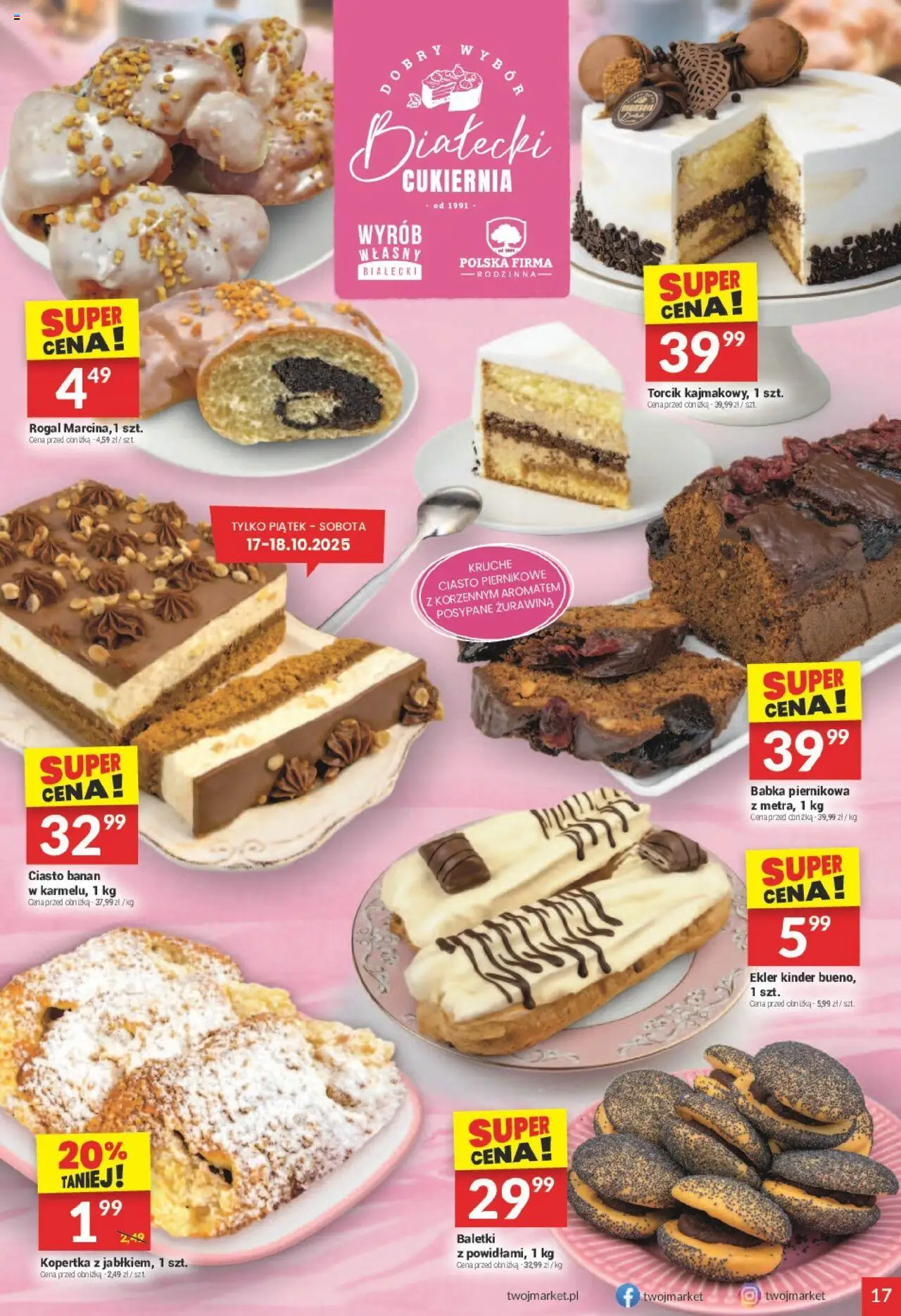 Twój Market Gazetka od 15.10.2025 | Strona: 17 | Produkty: Ciasto, Żurawina, Babka, Banan