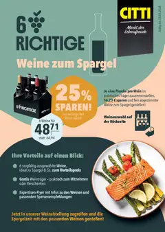 CITTI Markt 6 RICHTIGE - Weine zum Spargel ab 15.04.2026 gültig