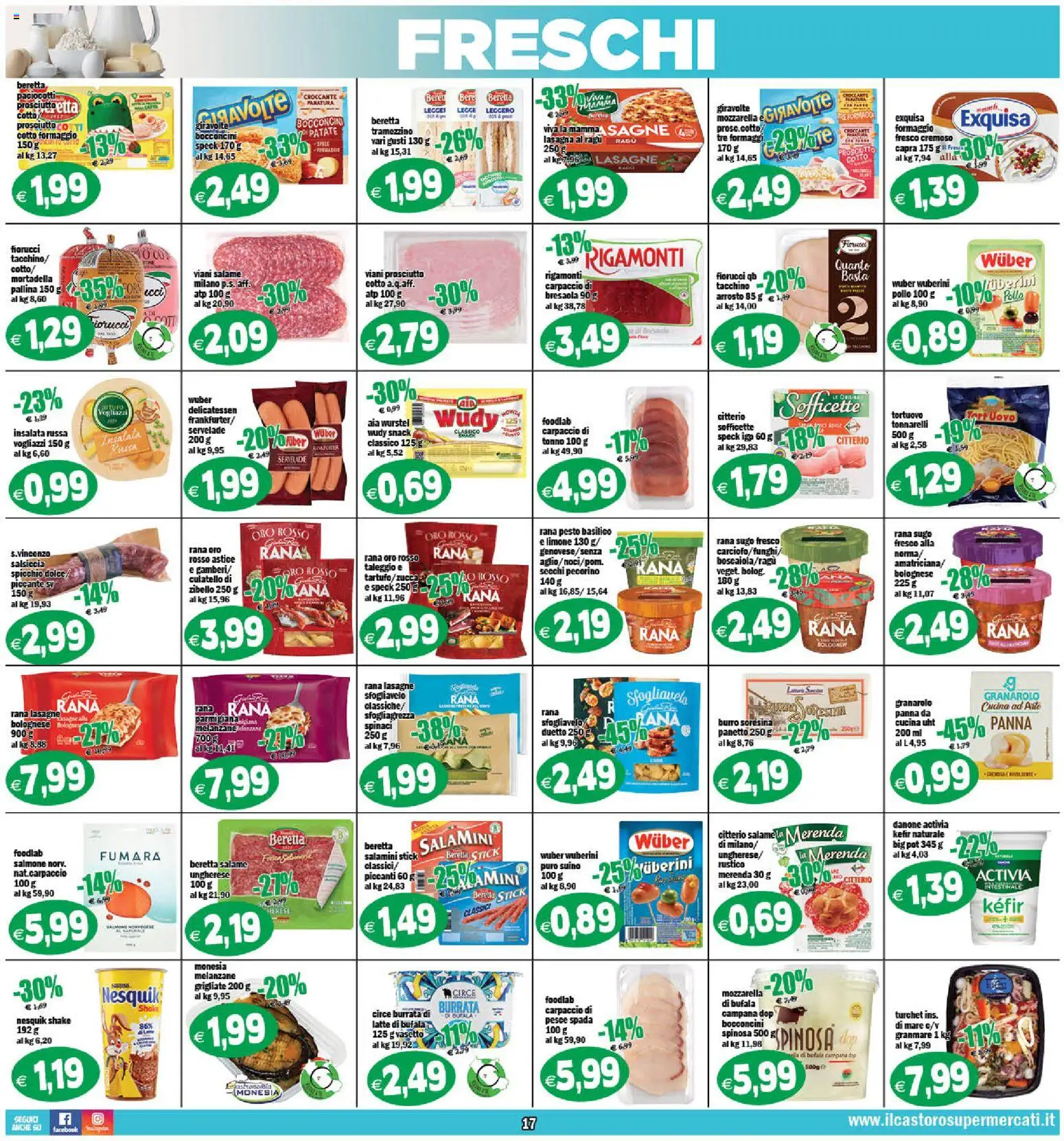 Volantino Il Castoro del 27.03.2026 | Pagina: 17 | Prodotti: Mozzarella, Lasagna, Tonno, Sugo