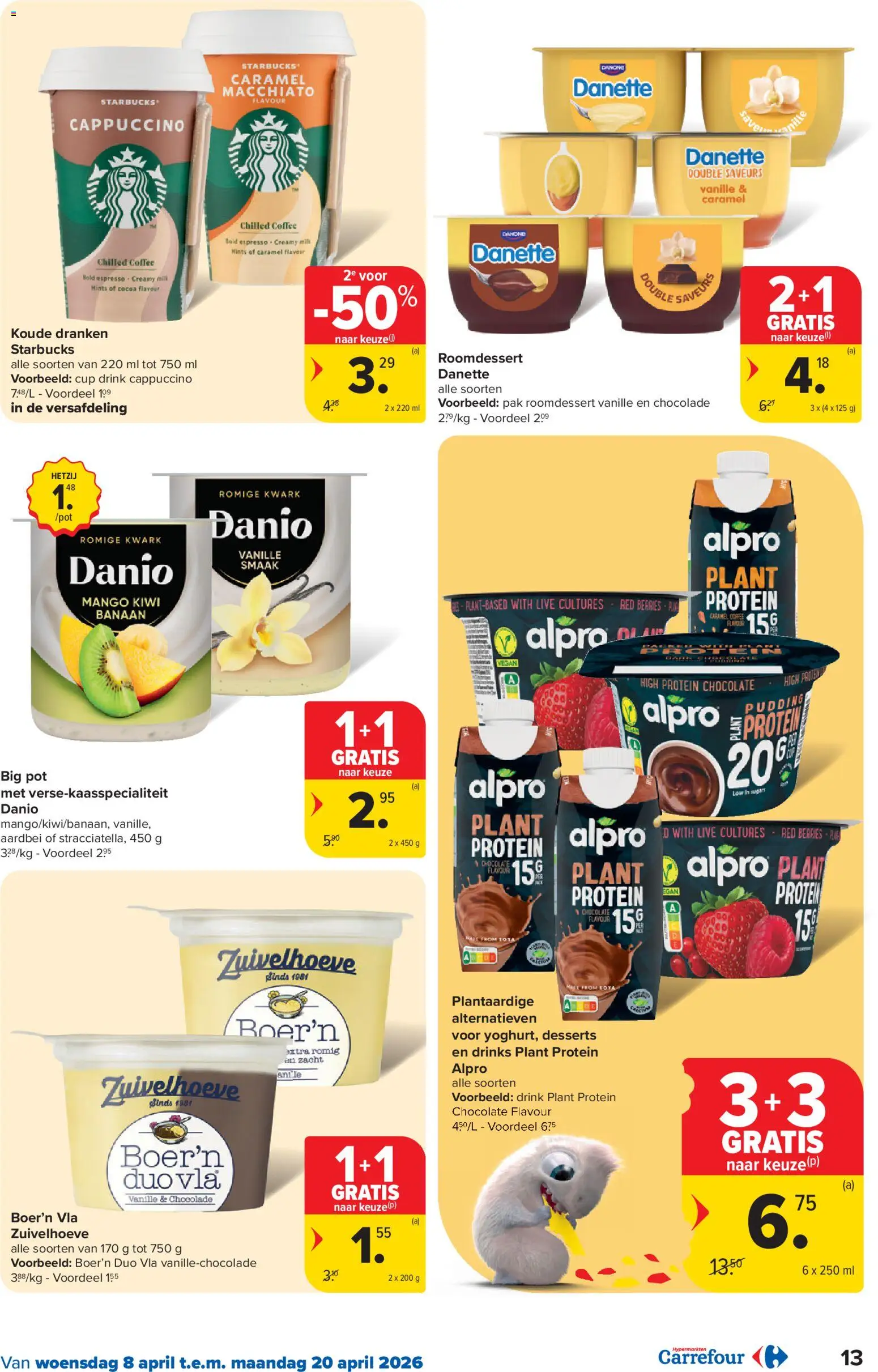 {H1} | Pagina: 13 | Producten: Kwark, Pudding, Aardbei, Pot