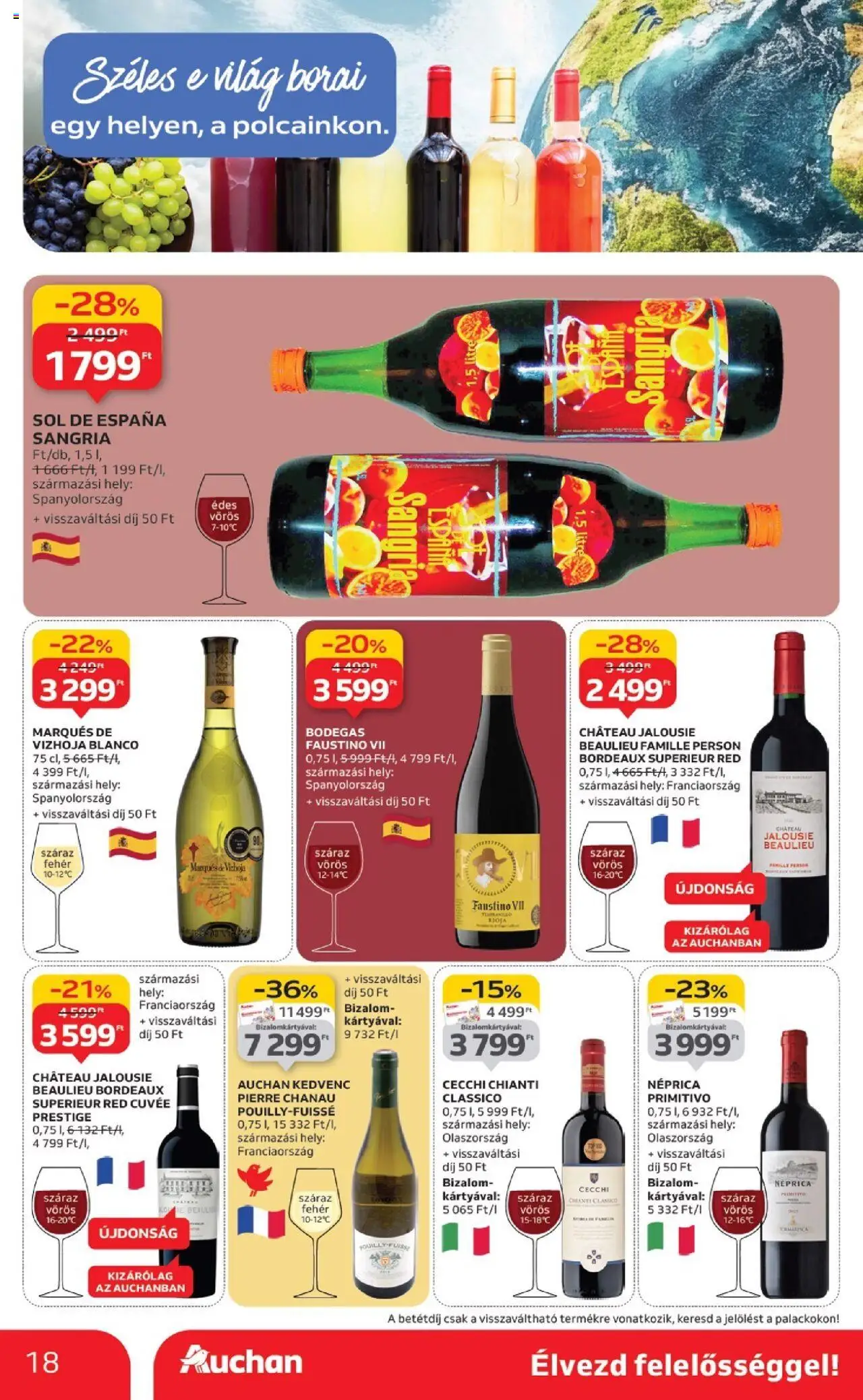 Auchan akciós ujság - amely érvényes a következő dátumtól: 02.10.2025 | Oldal: 18 | Termékek: Sangria