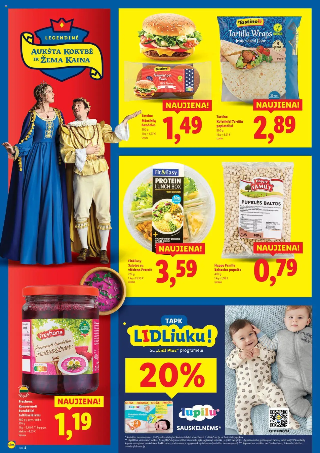 LIDL - Leidinys - Naujienos│galioja nuo 04.08.2025 | Puslapis: 2 | Prekių: Salotos, Pupelės, Bandelės, Vištiena