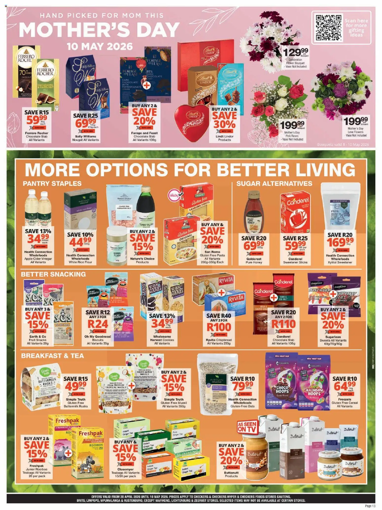 New Checkers catalogue – valid from 20.04.2026 | Page: 13 | Products: Sweets, TV, Vase, Vinegar