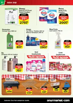 Onur Market Katalog - 10.07.2025 tarihinden itibaren geçerlidir | Sayfa: 8 | Ürünler: Masa, Şampuan, Parlatıcı, Izgara