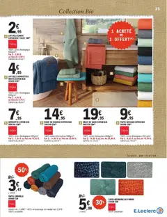 E.Leclerc - Prévisualisation de TAPIS DE BAIN COTON BIO 50X80 CM(2), 100% coton biologique 850 g/m². Coloris au choix (1) valide à partir de 26.12.2025 | Page: 25