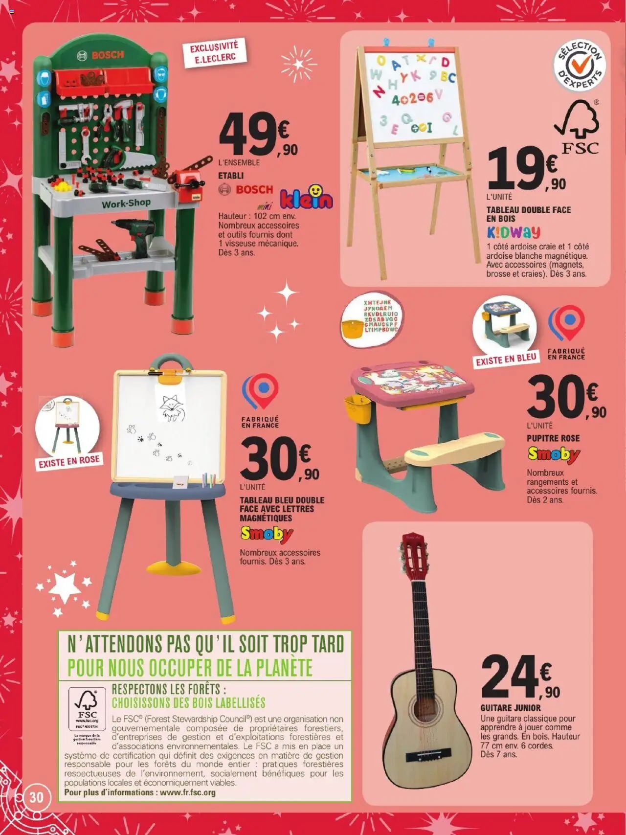 {H1} | Page: 30 | Produits: Brosse, Lettres magnétiques, Guitare