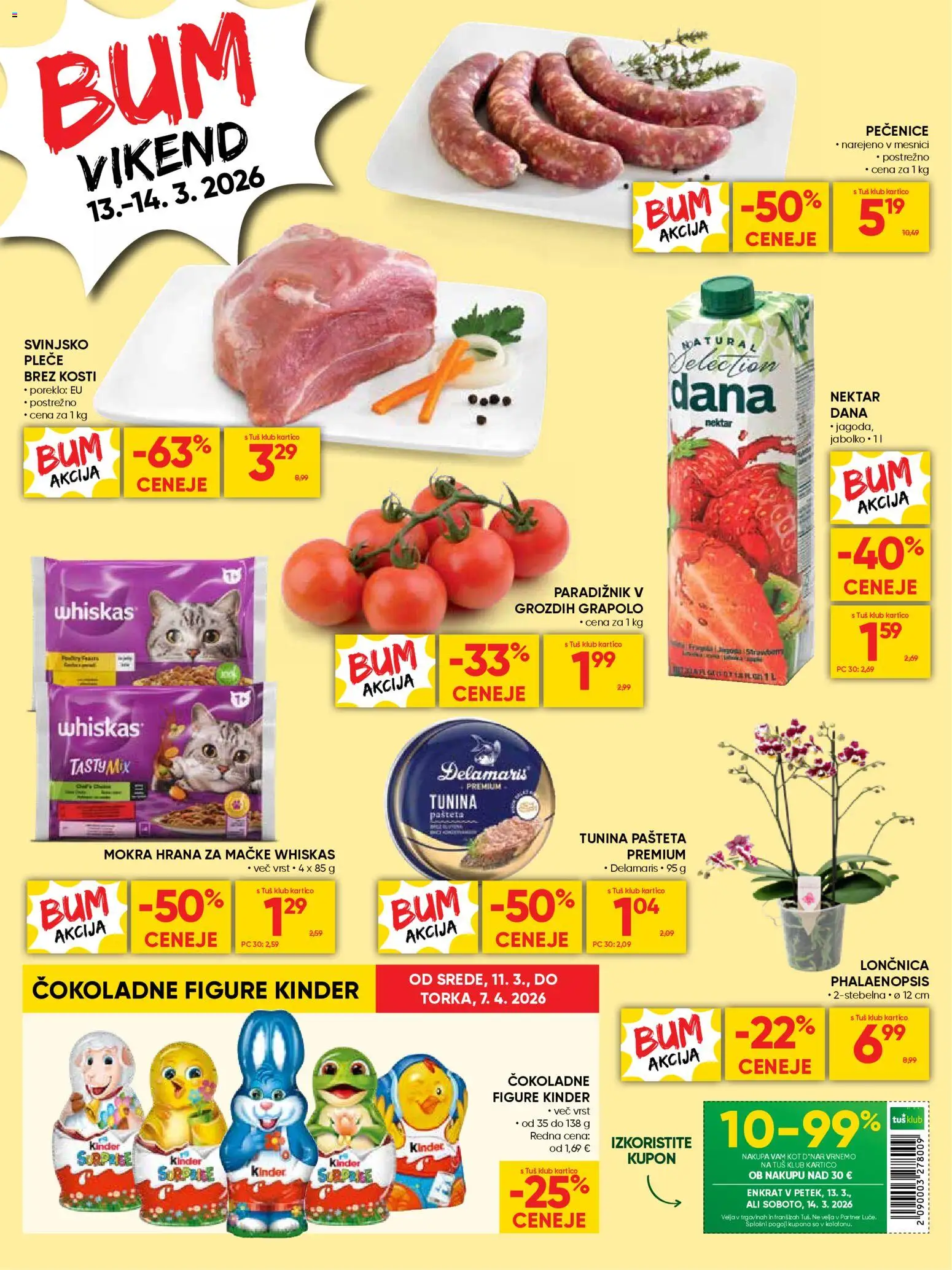 Novi Tuš katalog ponudbe – veljaven od 11.03.2026 | Stran: 8 | Izdelki: Hrana za mačke, Pašteta, Paradiznik