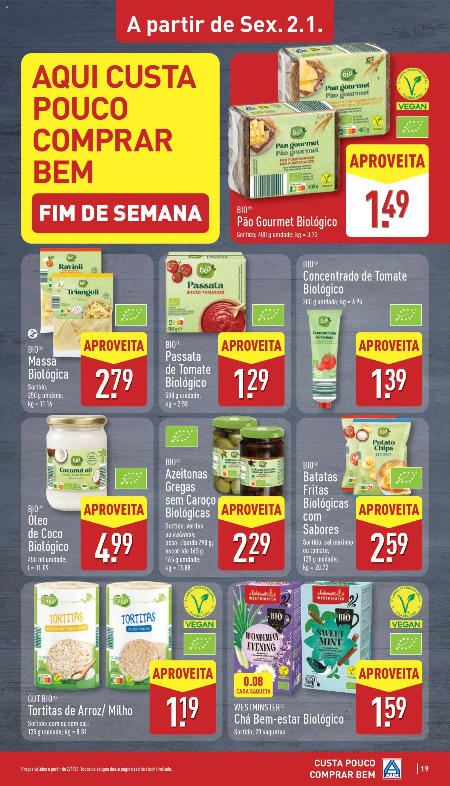 Aldi folheto │ válido de 29.12.2025 | Página: 19 | Produtos: Sal, Tomate, Massa, Milho