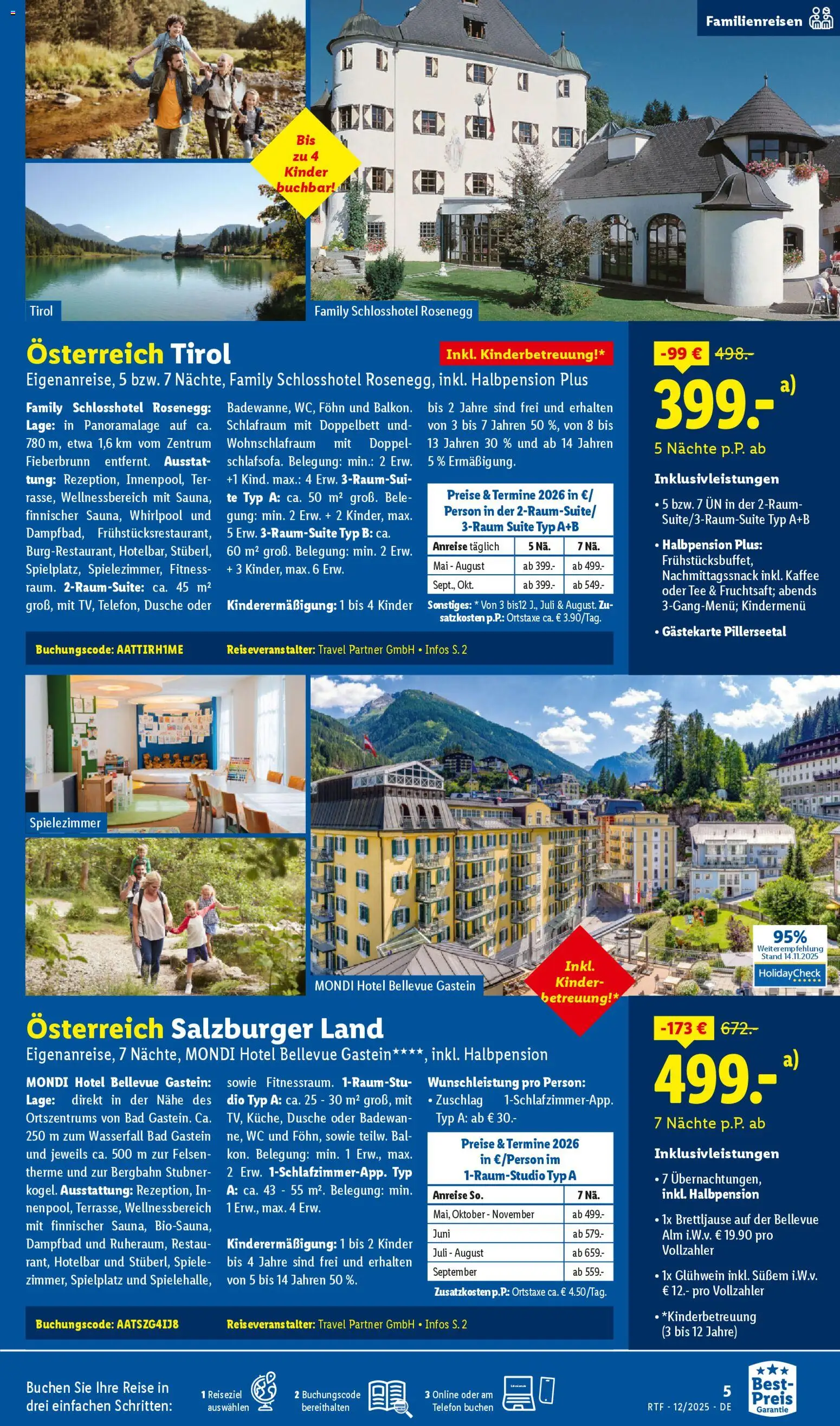 Lidl Reisen Dezember/Januar Reise-Highlights – gültig ab 12.12.2025 | Seite: 5 | Produkte: Kaffee, Doppelbett, Föhn, Tee