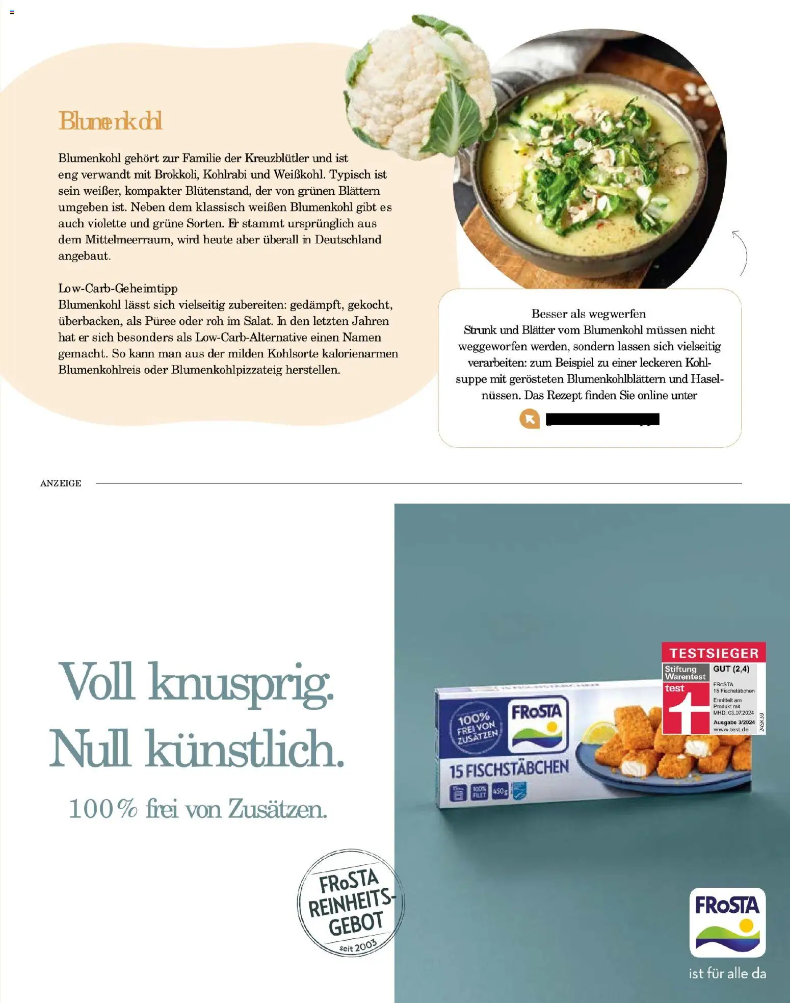 Globus Mio Magazin – gültig ab 01.11.2025 | Seite: 11 | Produkte: Kohlrabi, Frosta, Fischstabchen, Blumenkohl