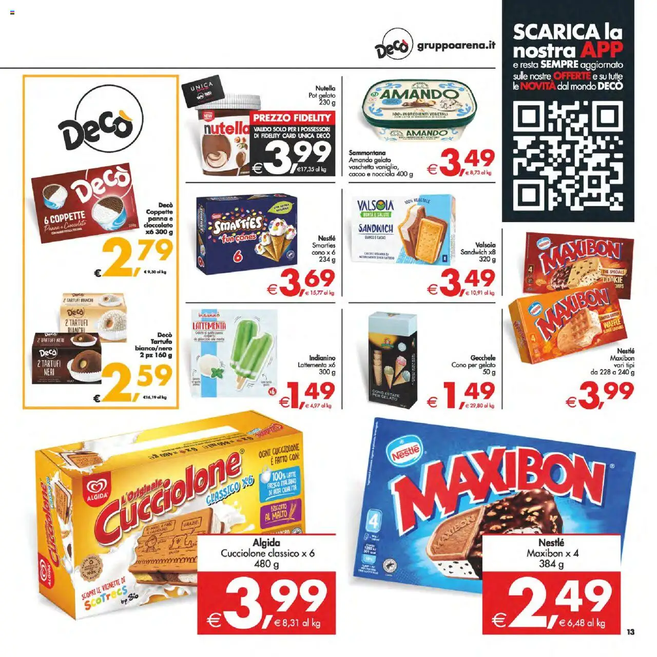 Volantino Decò del 22.08.2025 | Pagina: 14 | Prodotti: Tartufo, Gelato, Cacao, WC
