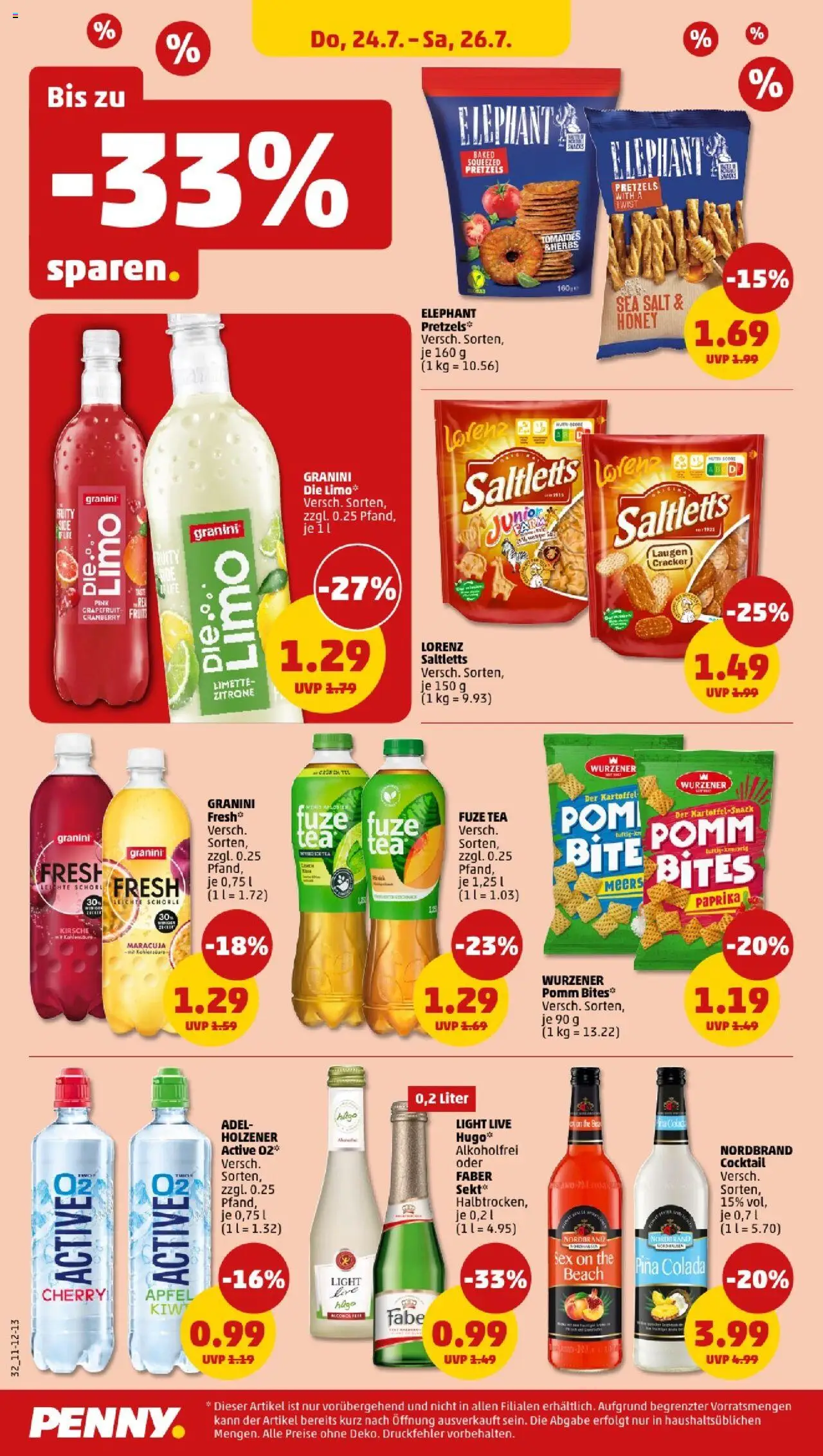 Penny - Mecklenburg-Vorpommern - gültig ab dem 21.07.2025 | Seite: 32 | Produkte: Fuze tea, Grapefruit, Granini, Granini die limo