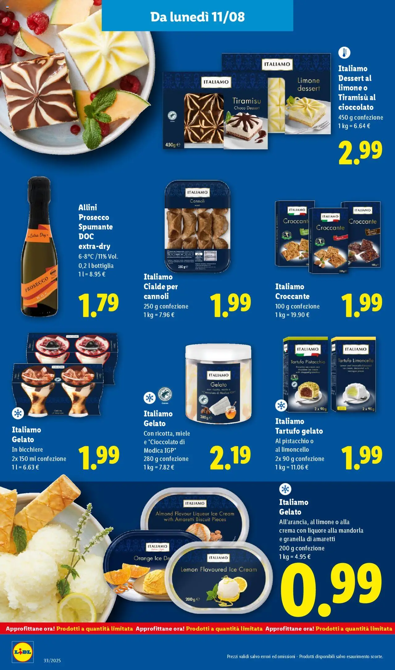 Volantino Lidl del 11.08.2025 | Pagina: 22 | Prodotti: Prosecco, Limone, Spumante, Limoncello