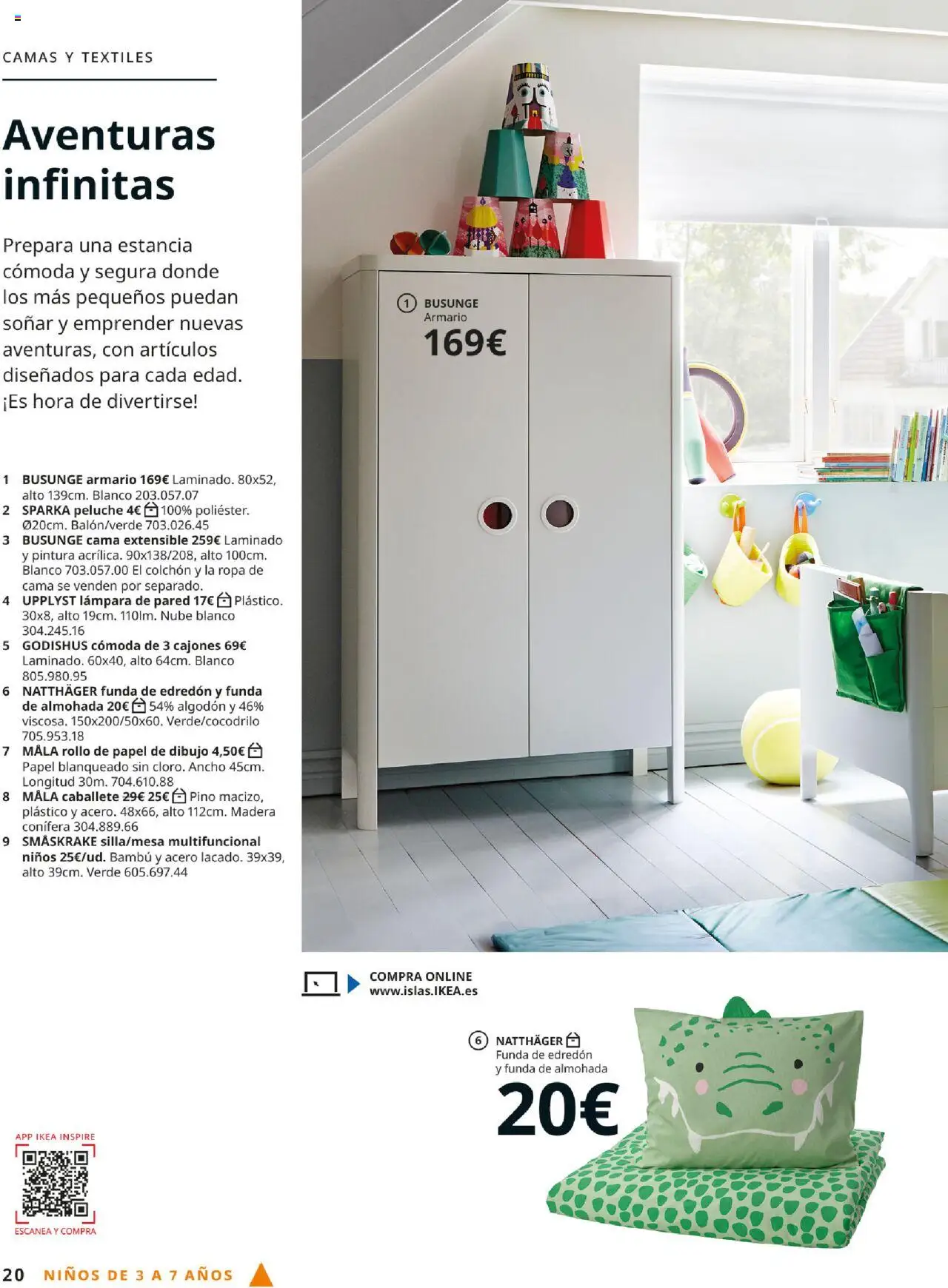 Catálogo IKEA y los niños │ válido desde el 01.09.2025 | Página: 20 | Productos: Lámpara de pared, Funda, Armario, Lámpara