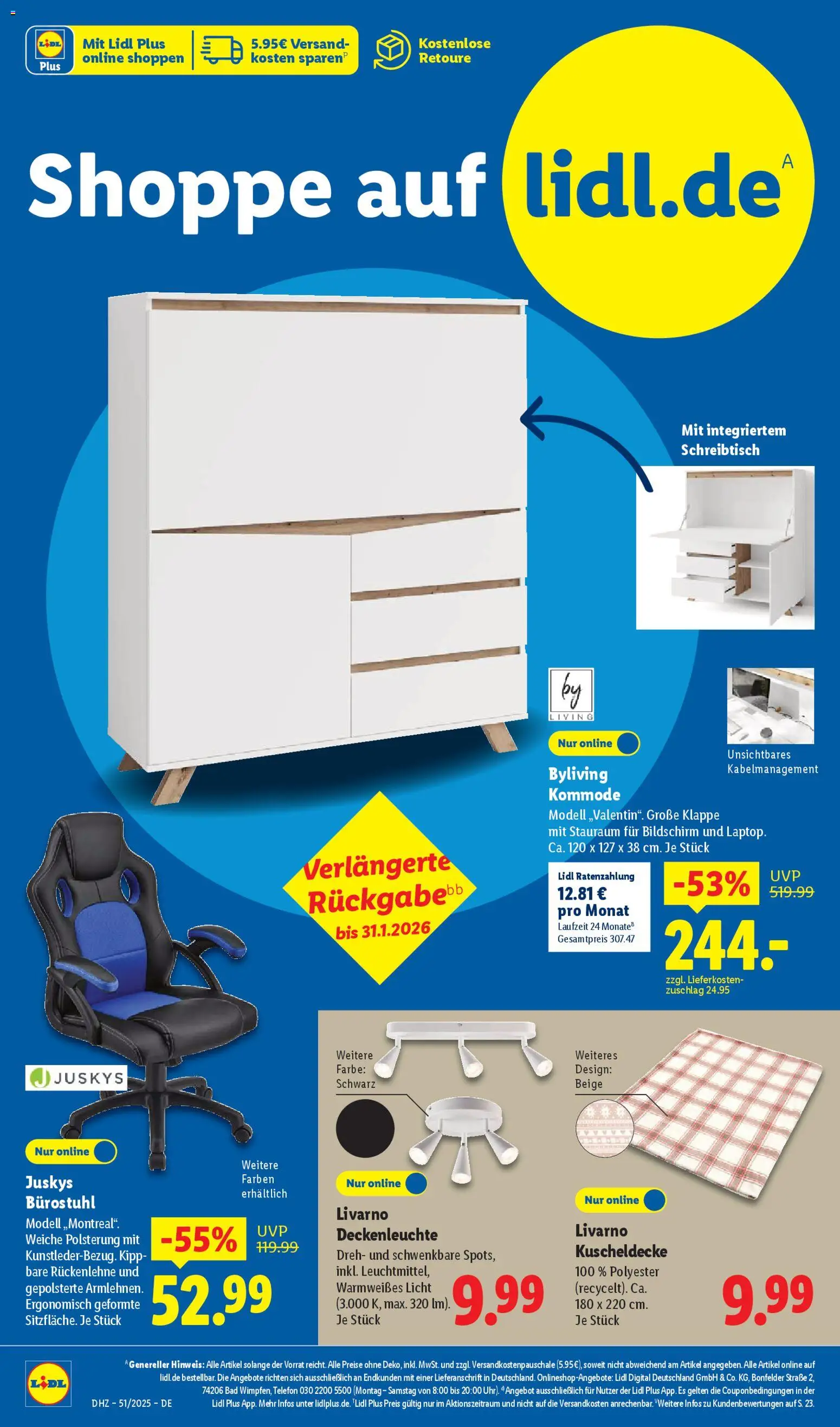 Lidl Prospekt Kornwestheim – gültig ab 15.12.2025 | Seite: 4 | Produkte: Kommode, Bad, Bildschirm, Telefon