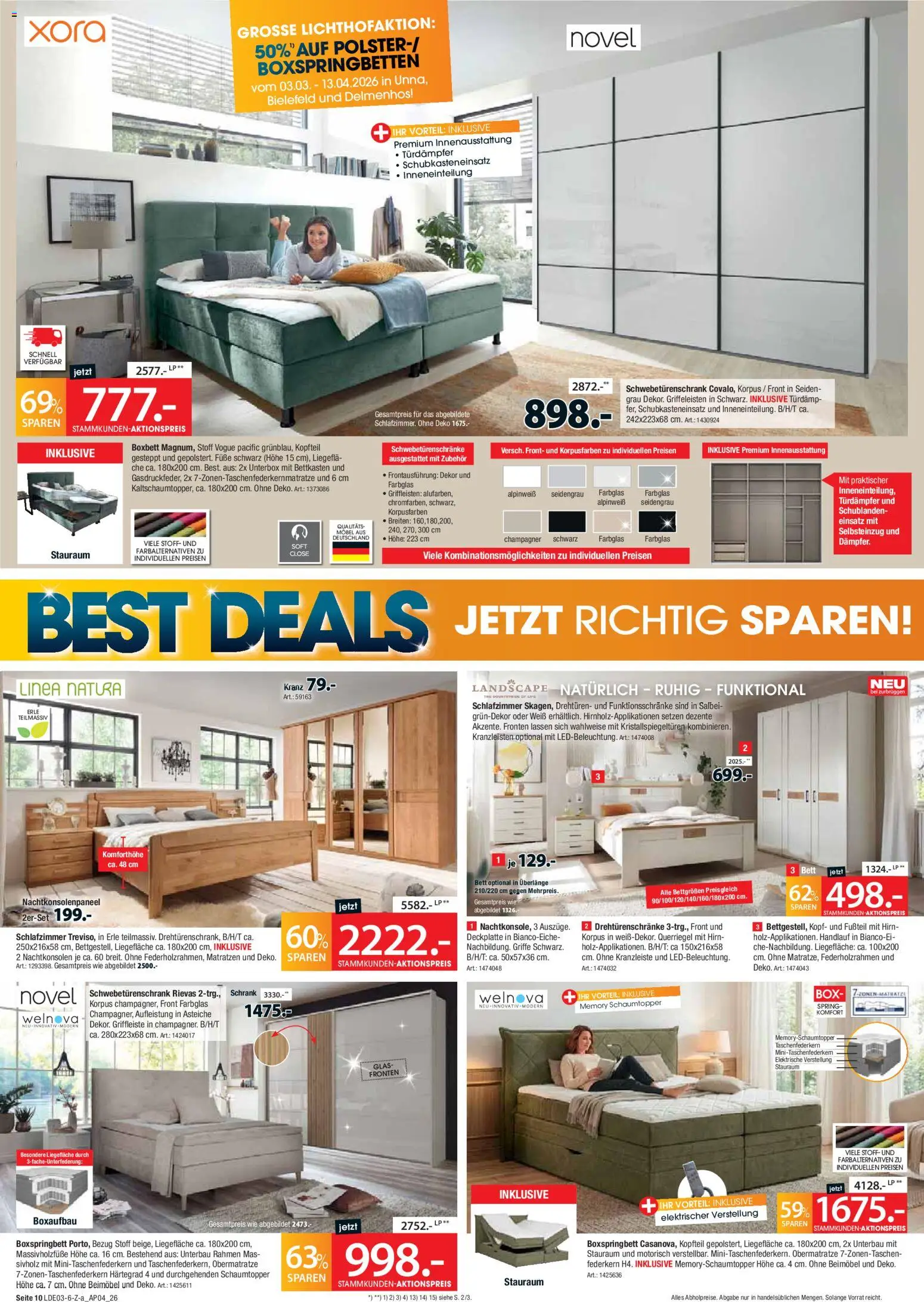Zurbrüggen Best Deals – gültig ab 28.03.2026 | Seite: 10 | Produkte: Schwebetürenschrank, Boxspringbett, Schrank, Box