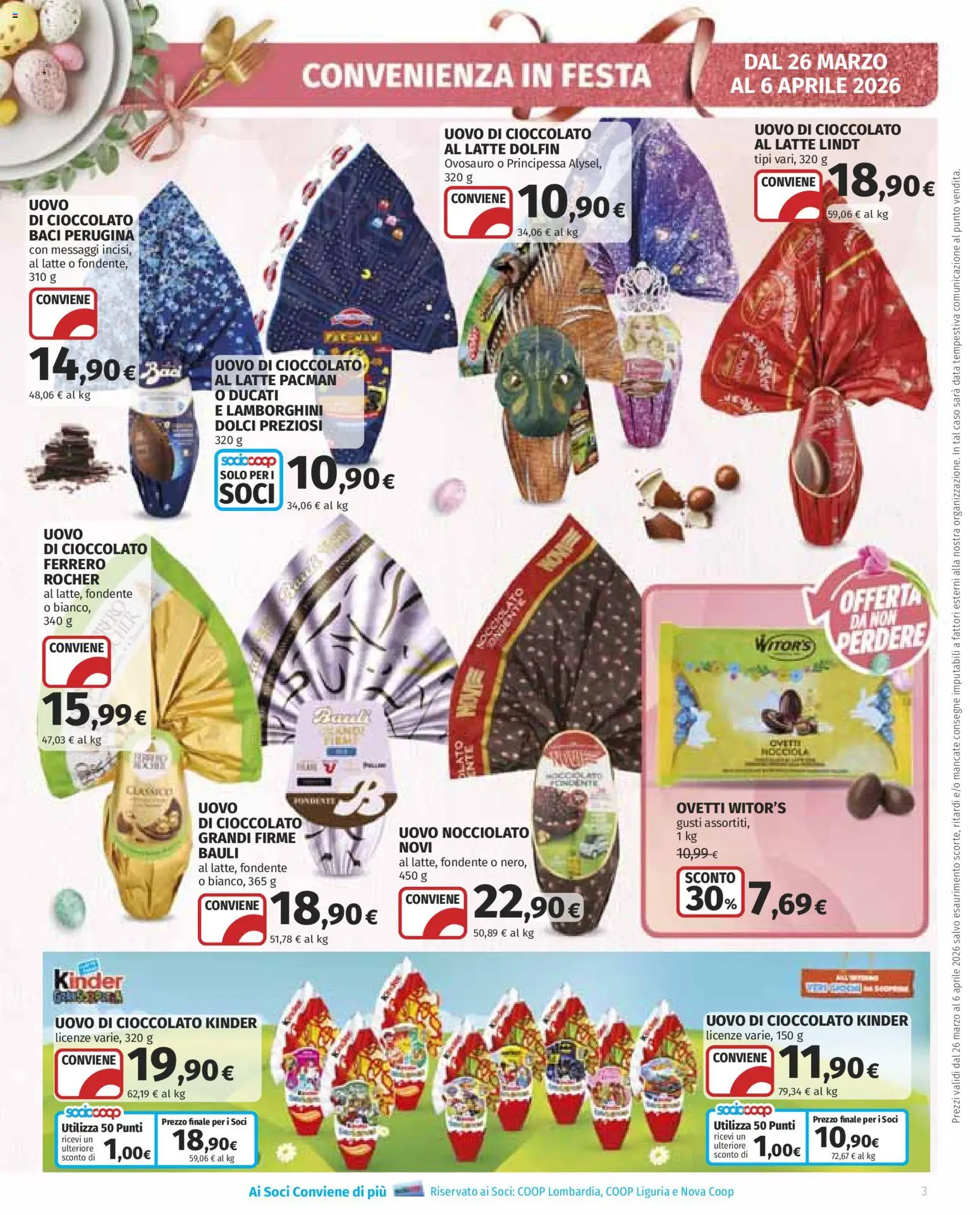 Volantino Ipercoop del 26.03.2026 | Pagina: 3 | Prodotti: Cioccolato, Latte, Data