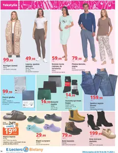 Pogląd oferty "E.Leclerc Gazetka - Warszawa Bielany" - ważna od 28.10.2025 | Strona: 14 | Produkty: Koszula, Spodnie, Skarpety, Buty
