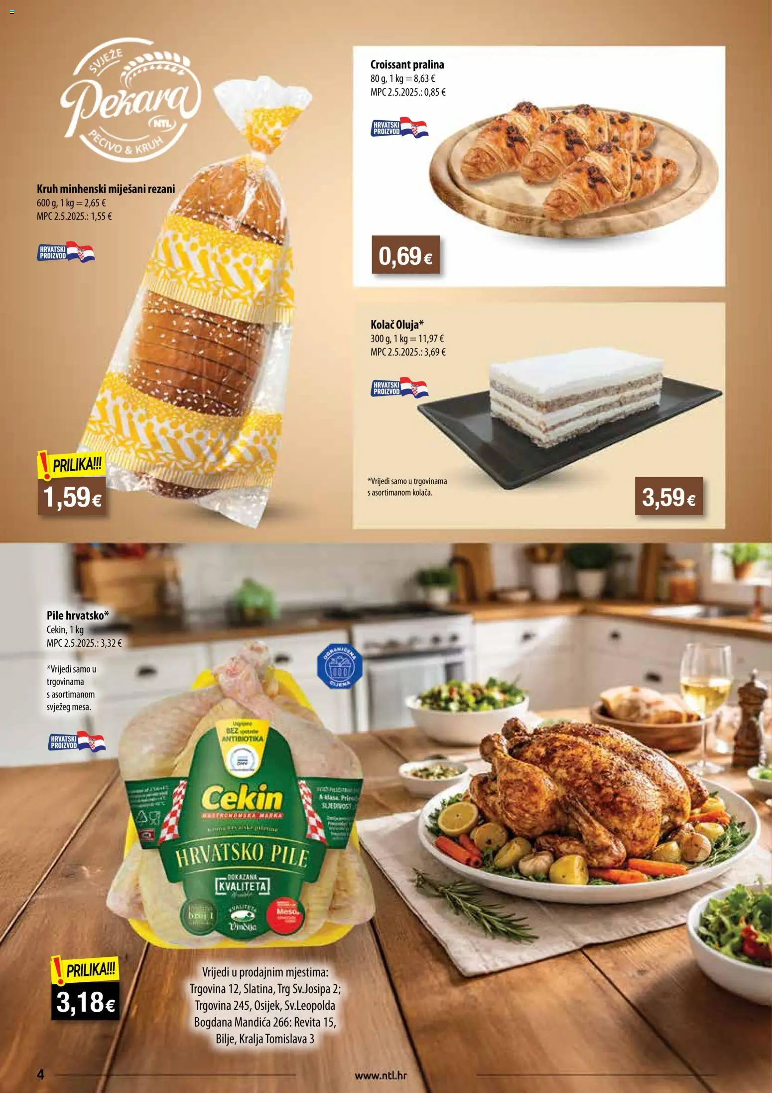 NTL katalog | vrijedi od 08.04.2026 | Stranica: 4 | Proizvodi: Pekara, Kruh, Pecivo