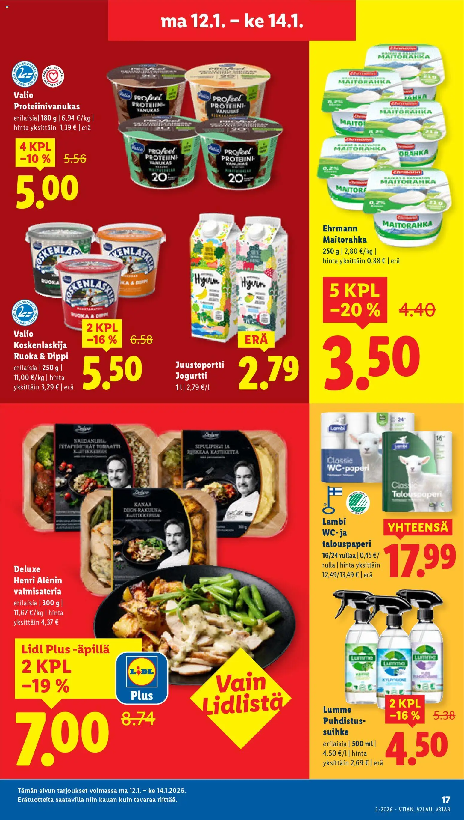 Lidl tarjoukset – voimassa 08.01.2026 alkaen | Sivu: 21 | Tuotteet: WC, Jogurtti, Proteiinivanukas