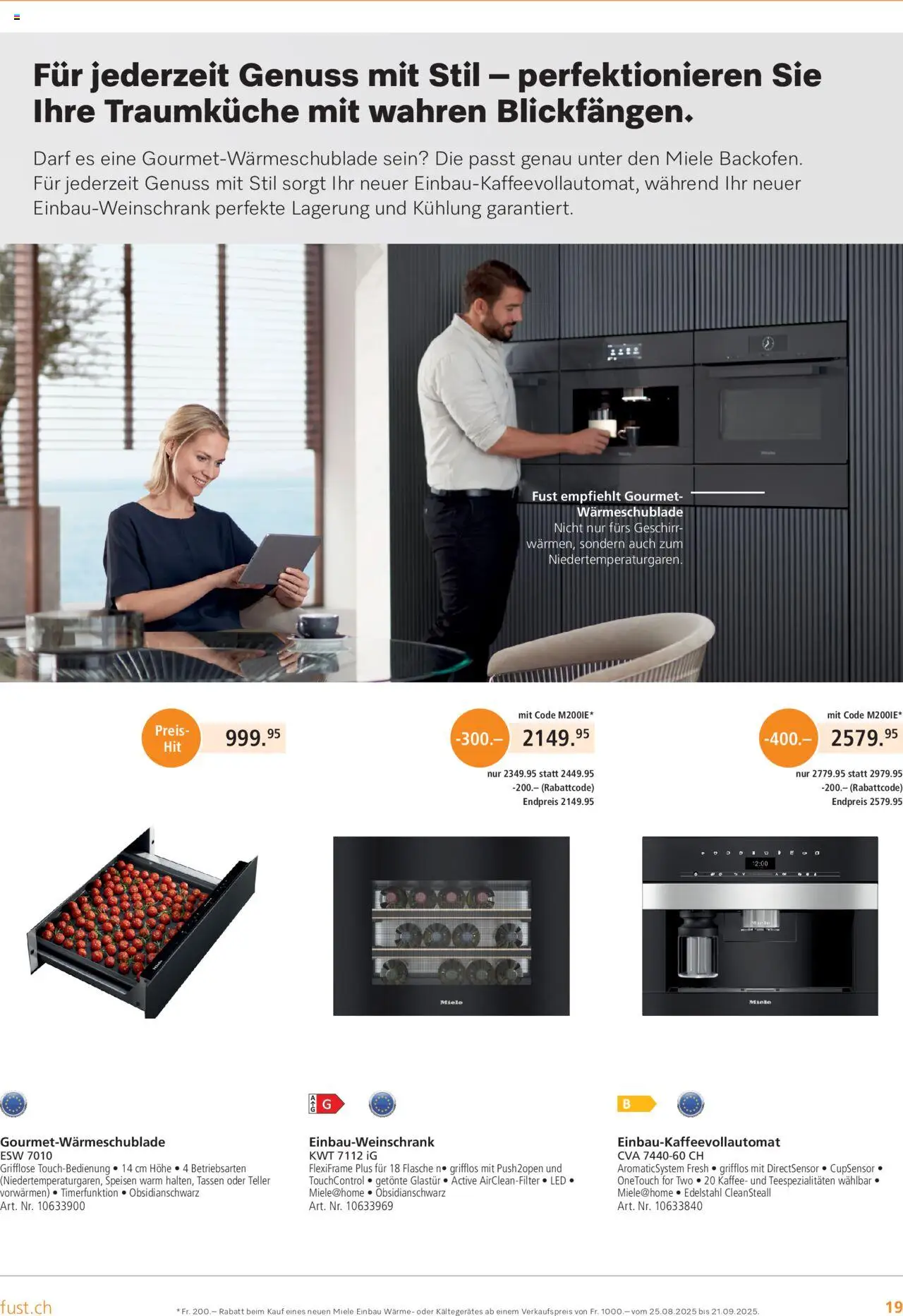 Fust Aktionen Einbau – gültig ab 15.09.2025 | Seite: 19 | Produkte: Kaffee, Miele