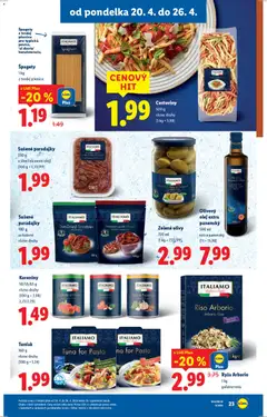 Lidl leták platný od 20.04.2026 | Strana: 23 | Produkty: Tuniak, Paradajky, Cestoviny, Špagety