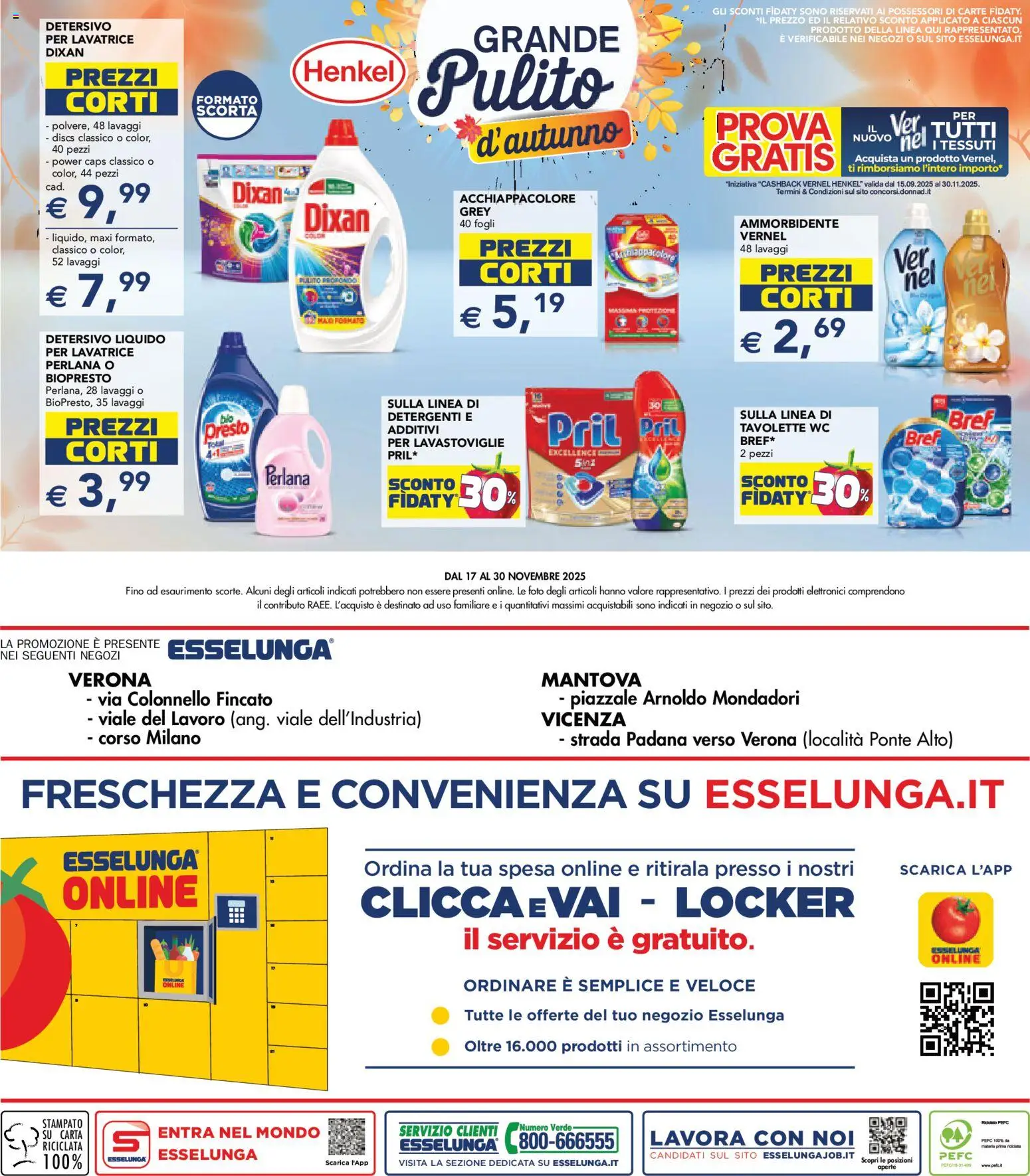 Volantino Esselunga S del 17.11.2025 | Pagina: 26 | Prodotti: Ammorbidente, Lavatrice, Lavastoviglie, WC