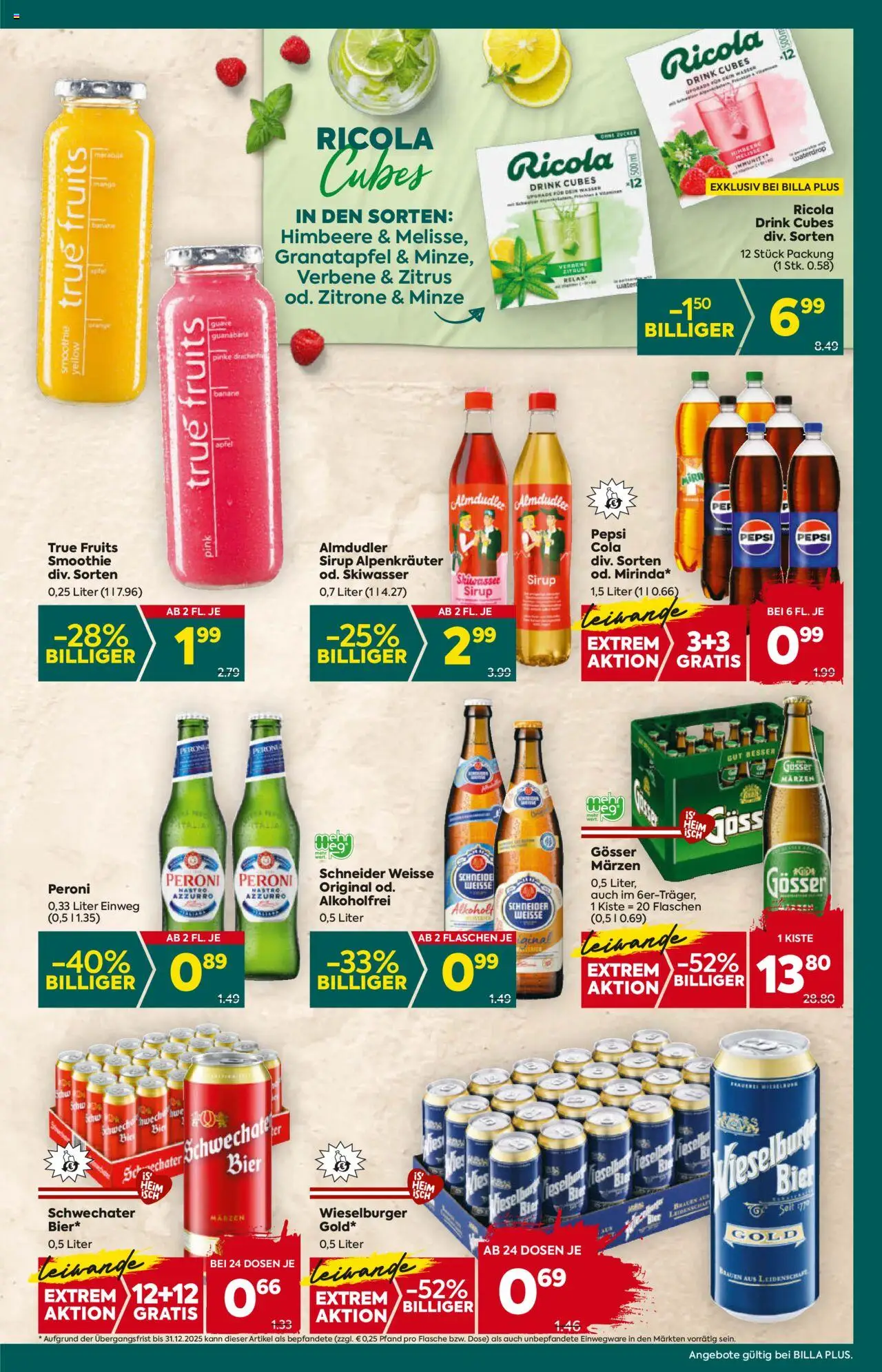 Billa Plus Flugblatt - Kärnten gültig ab 11.09.2025 | Seite: 15 | Produkte: Wasser, Zitrone, Himbeere, Bier