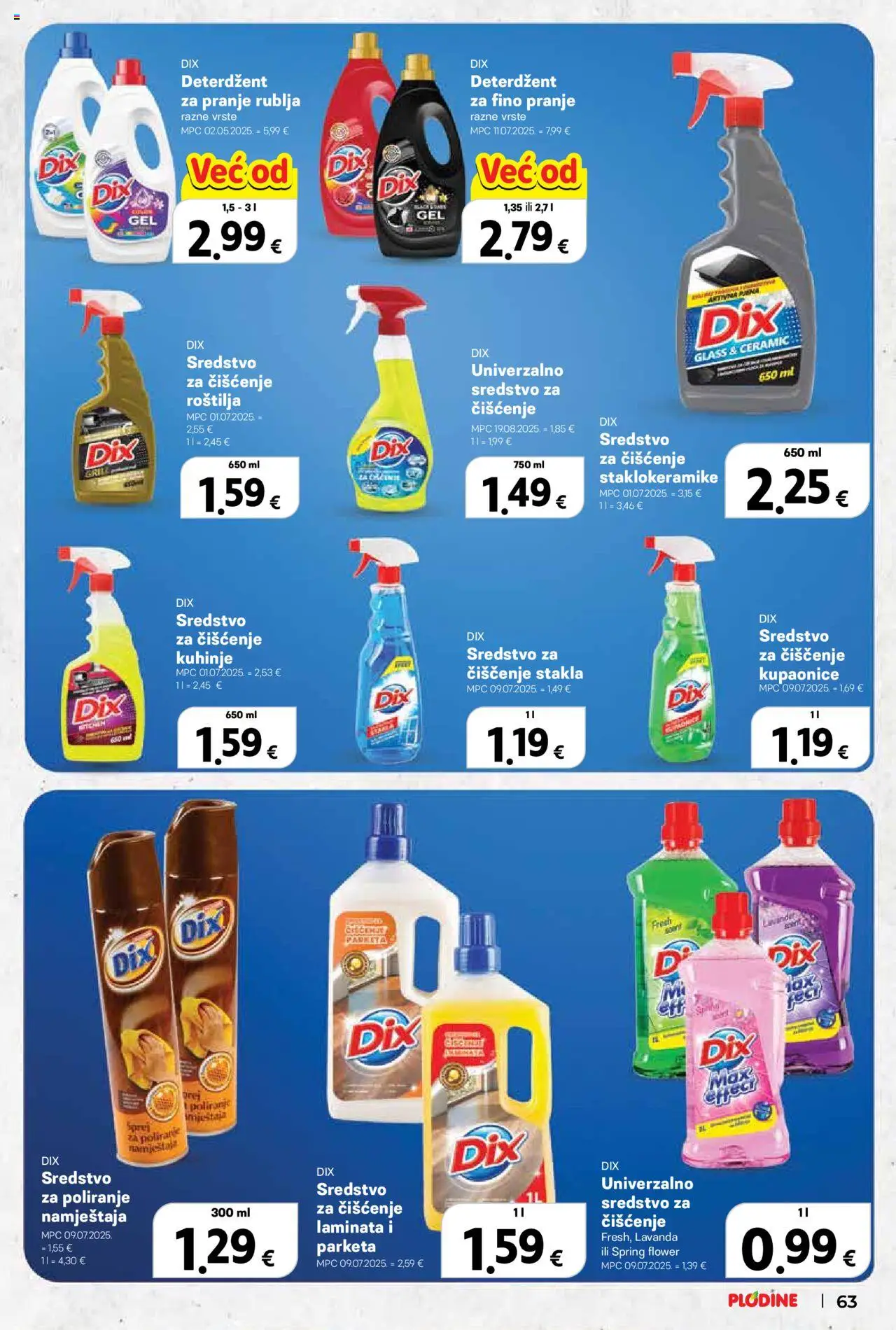 Plodine katalog | vrijedi od 22.10.2025 | Stranica: 63 | Proizvodi: Deterdžent za pranje rublja, Deterdžent