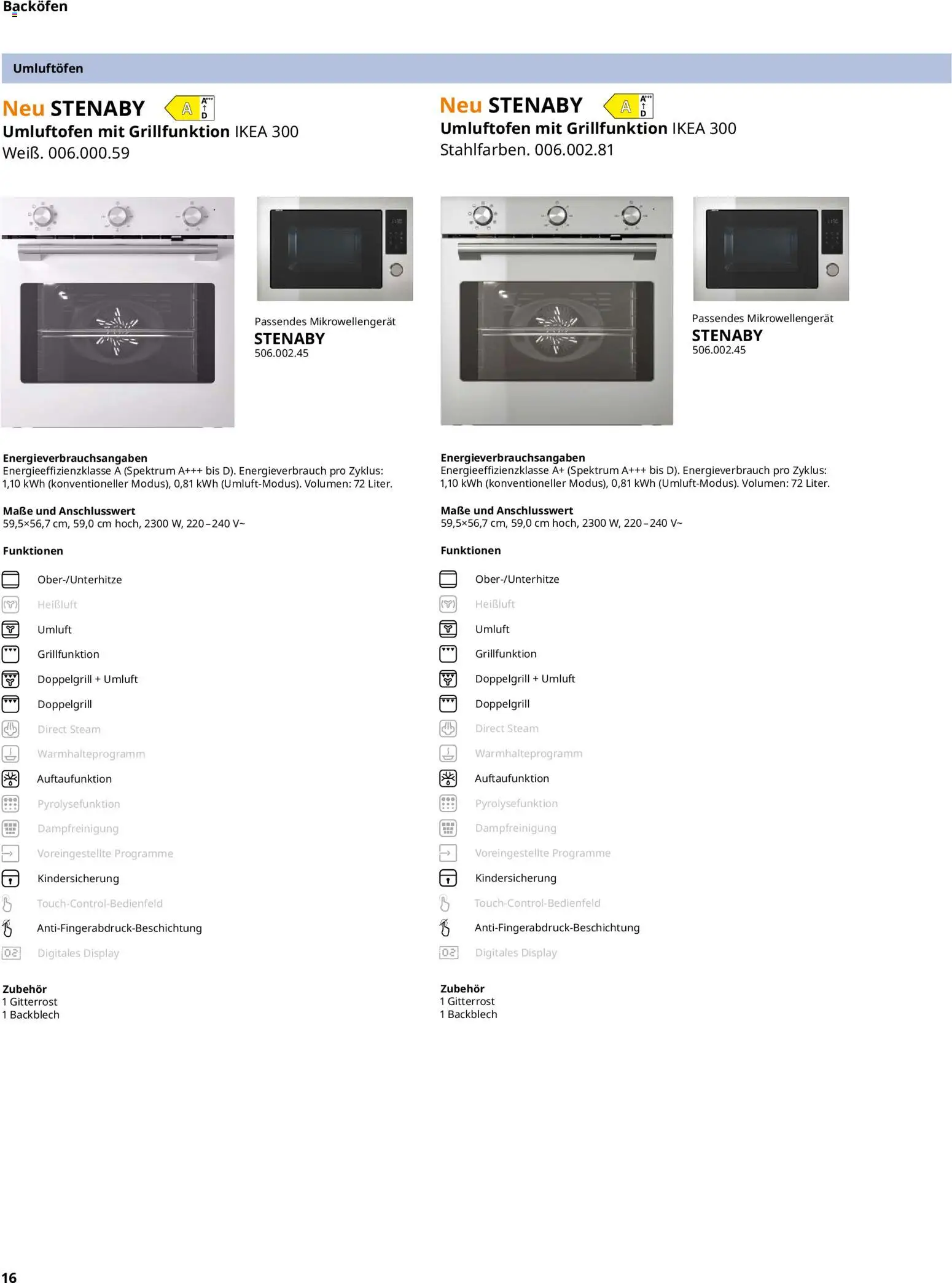 Ikea Elektrogeräte – gültig ab 02.01.2026 | Seite: 16 | Produkte: Backofen