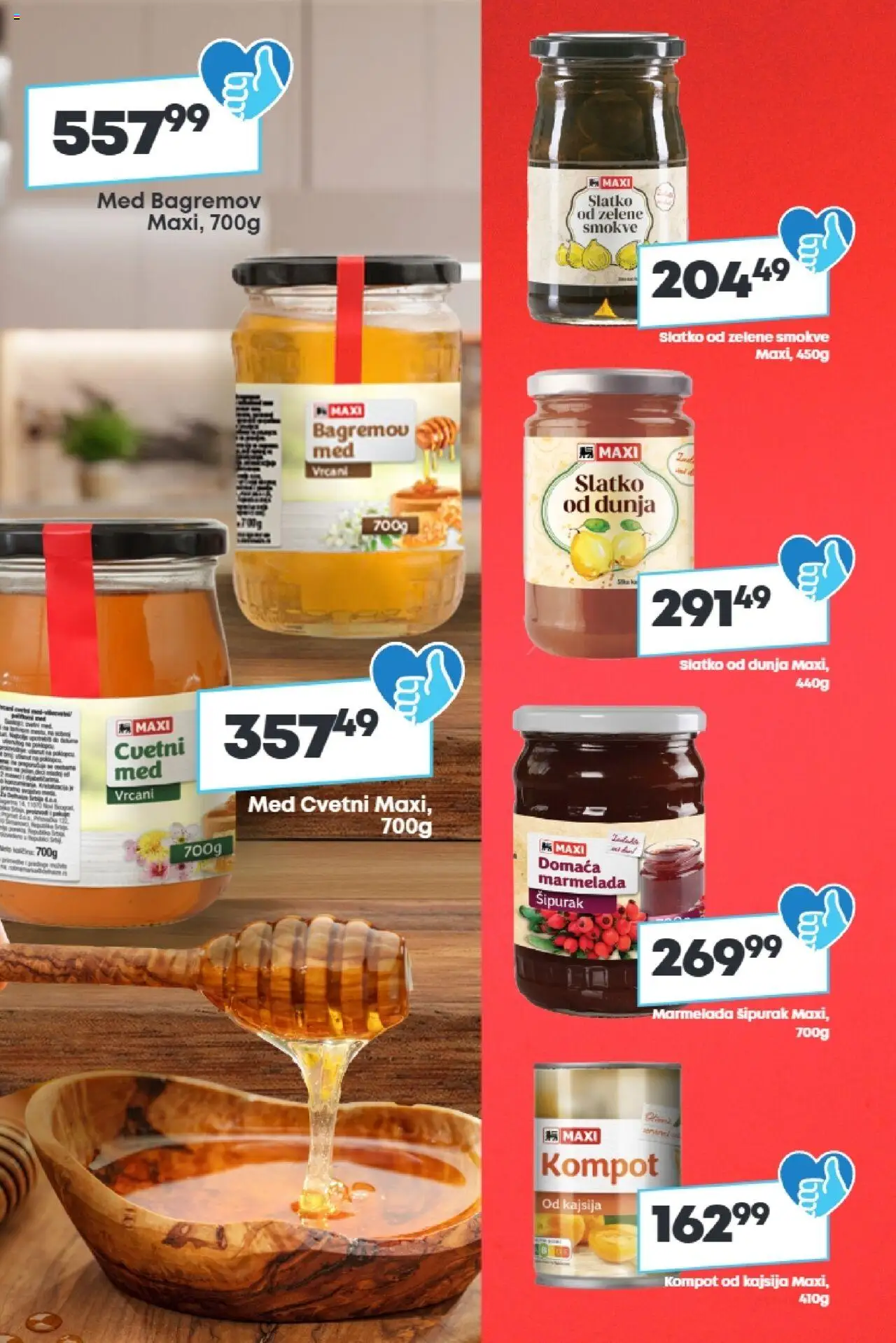 Mega Maxi katalog - važi od 18.09.2025 | Strana: 4 | Proizvode: Kajsija, Kompot, Med