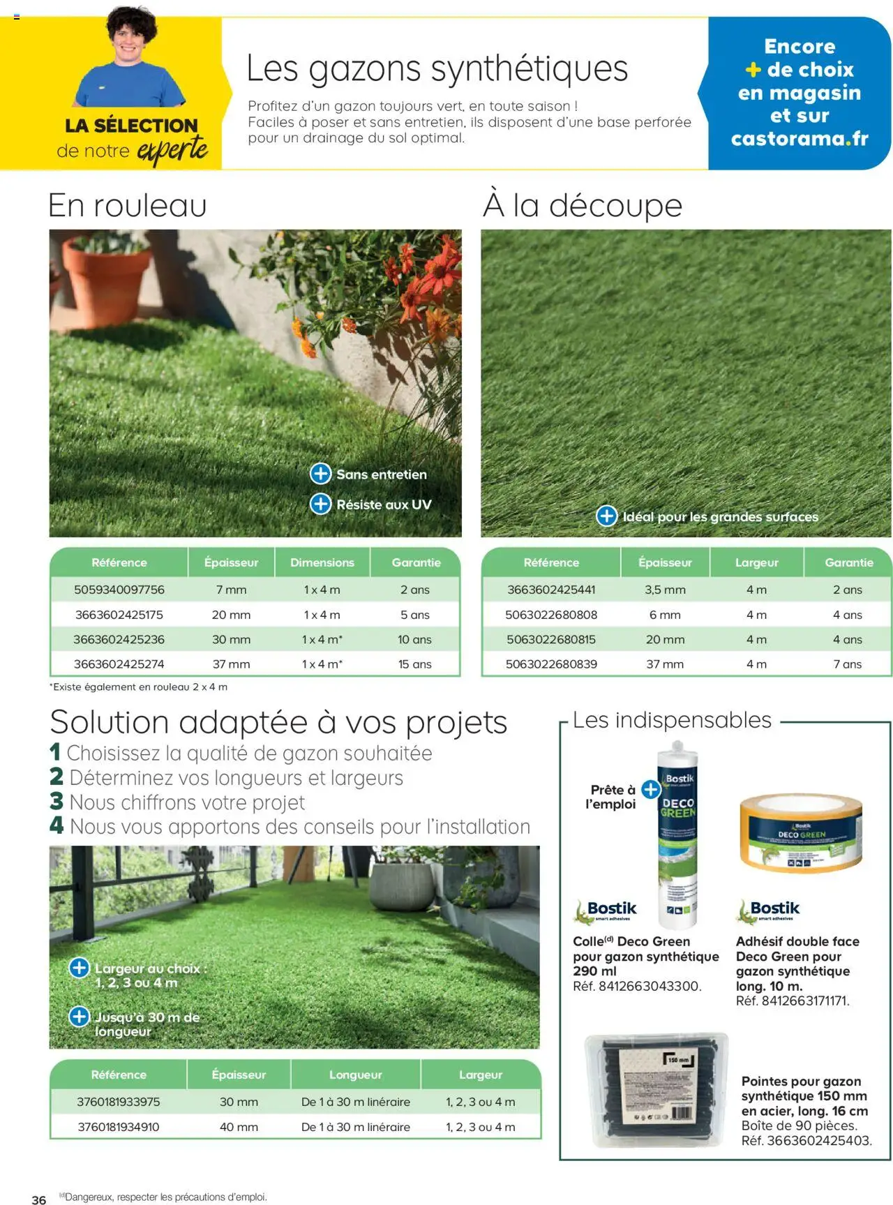  | Page: 36 | Produits: Base, Rouleau, Gazon synthétique, Gazon