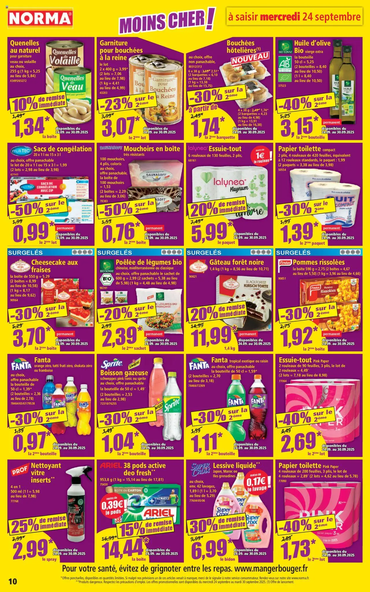  | Page: 10 | Produits: Orange, Raisin, Papier toilette, Lessive