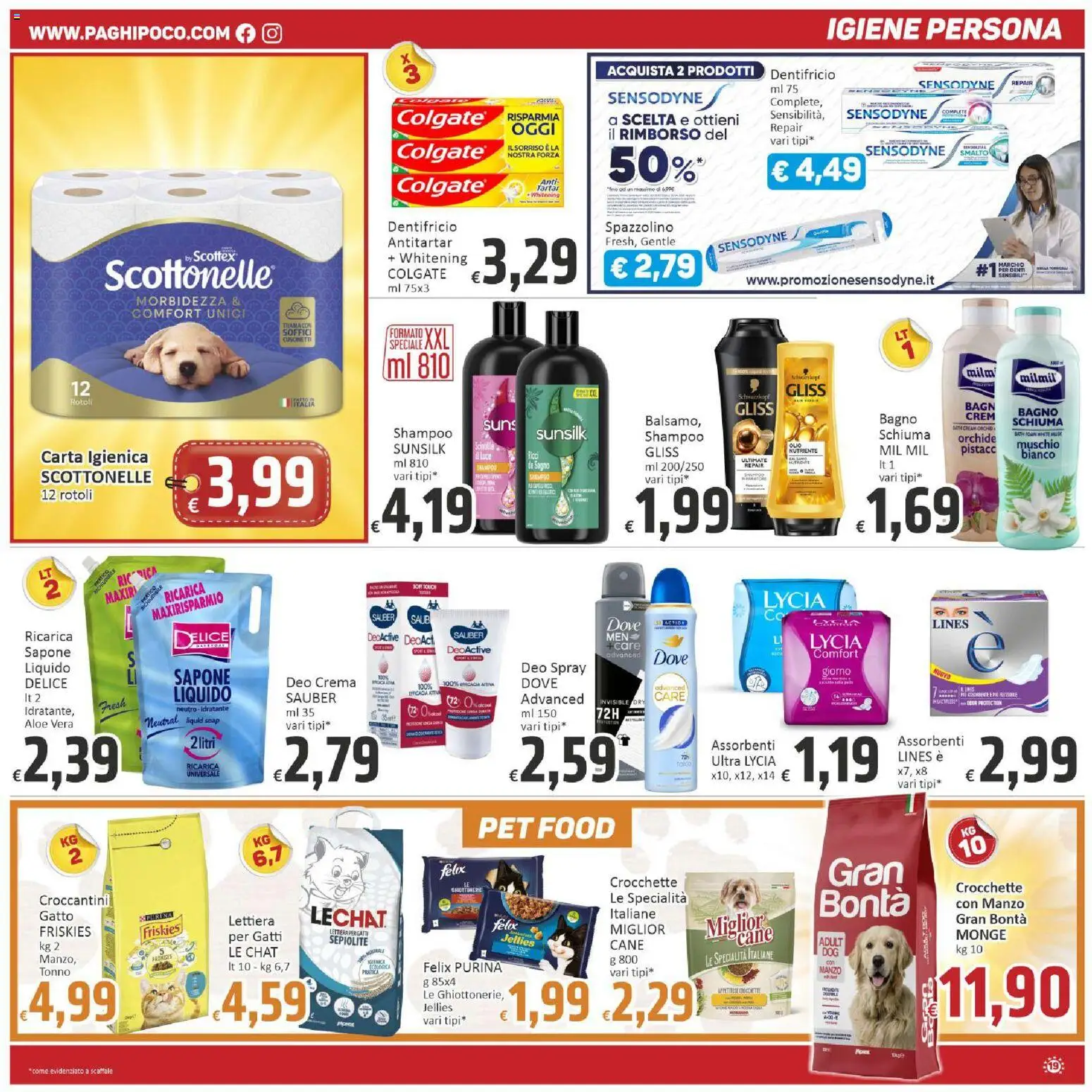 Volantino Paghi Poco del 07.04.2026 | Pagina: 19 | Prodotti: Crema, Spazzolino, Manzo, Aloe vera