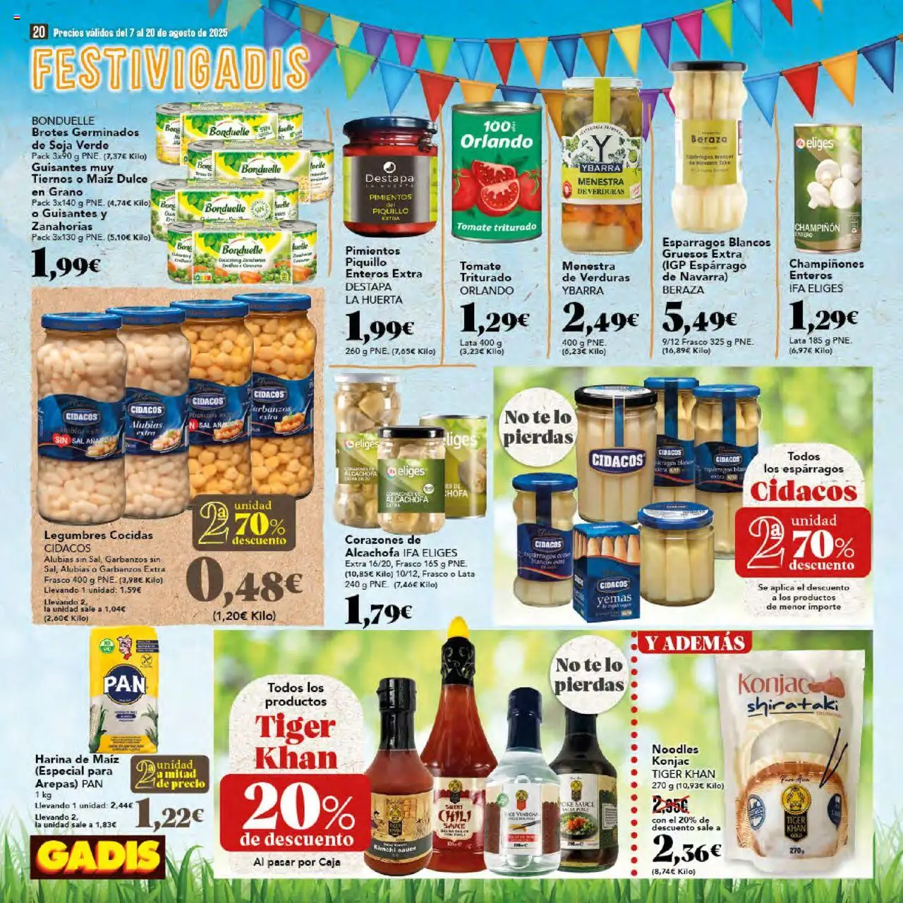 Gadis folleto │ válido desde el 07.08.2025 | Página: 20 | Productos: Pan, Té, Caja, Tomate triturado