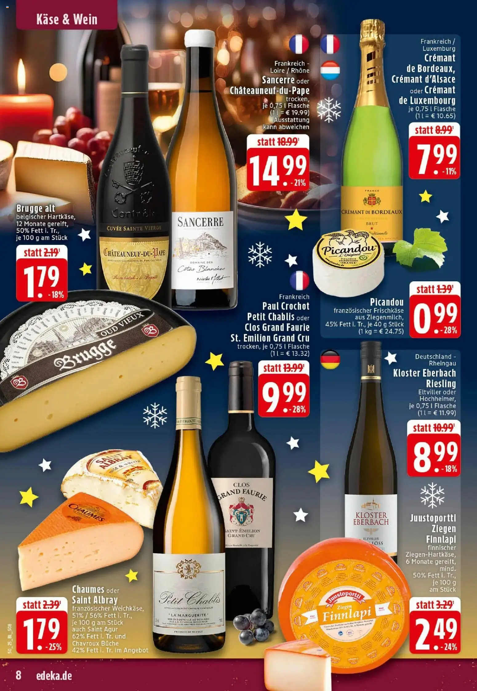 Edeka prospekt Hörstel-Riesenbeck	 – gültig ab 07.12.2025 | Seite: 8 | Produkte: Käse, Wein, Frischkase