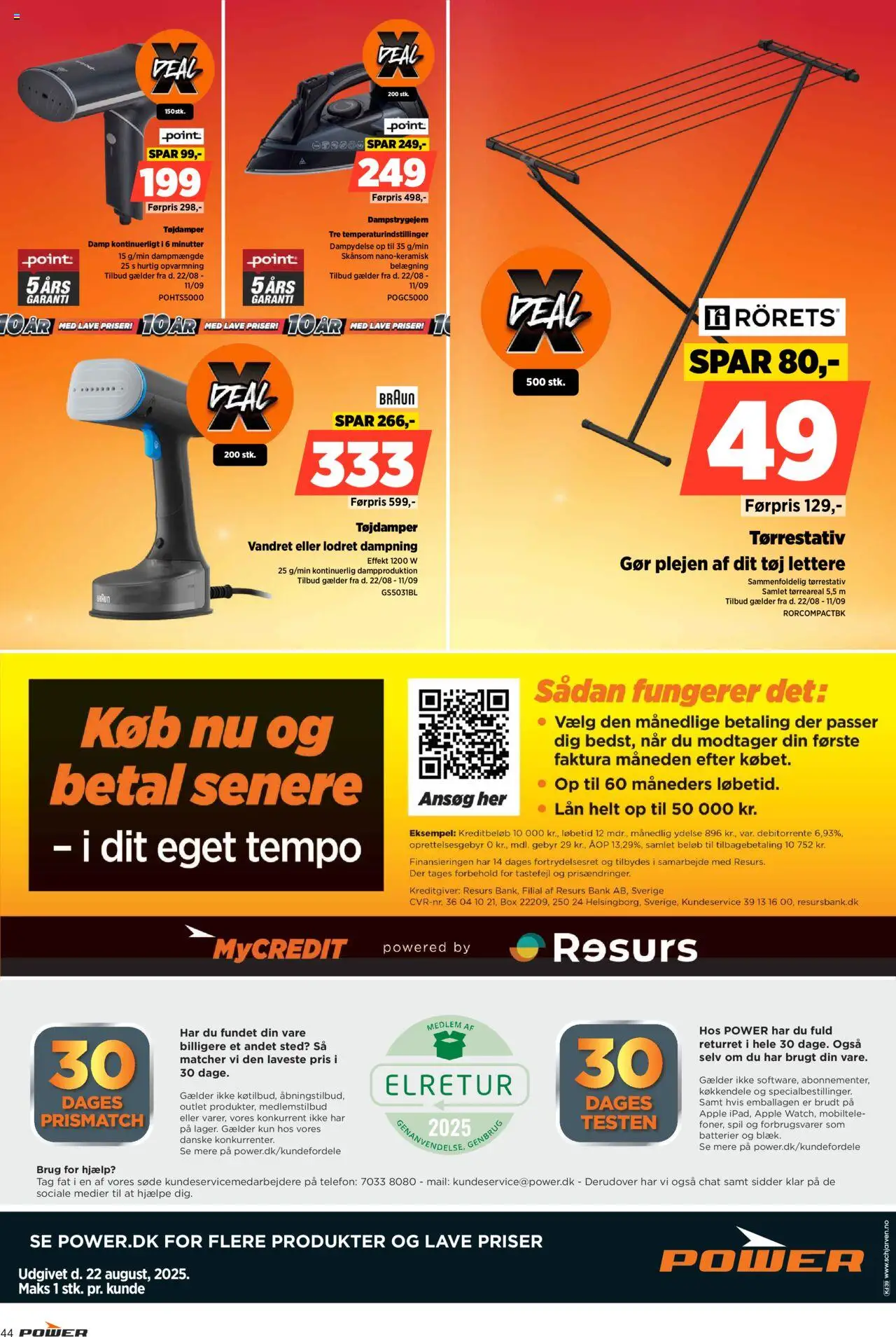 Power Tilbudsavis gyldig fra 22.08.2025 | Side: 44 | Produkter: Batterier, Telefon, Søm, Tøj