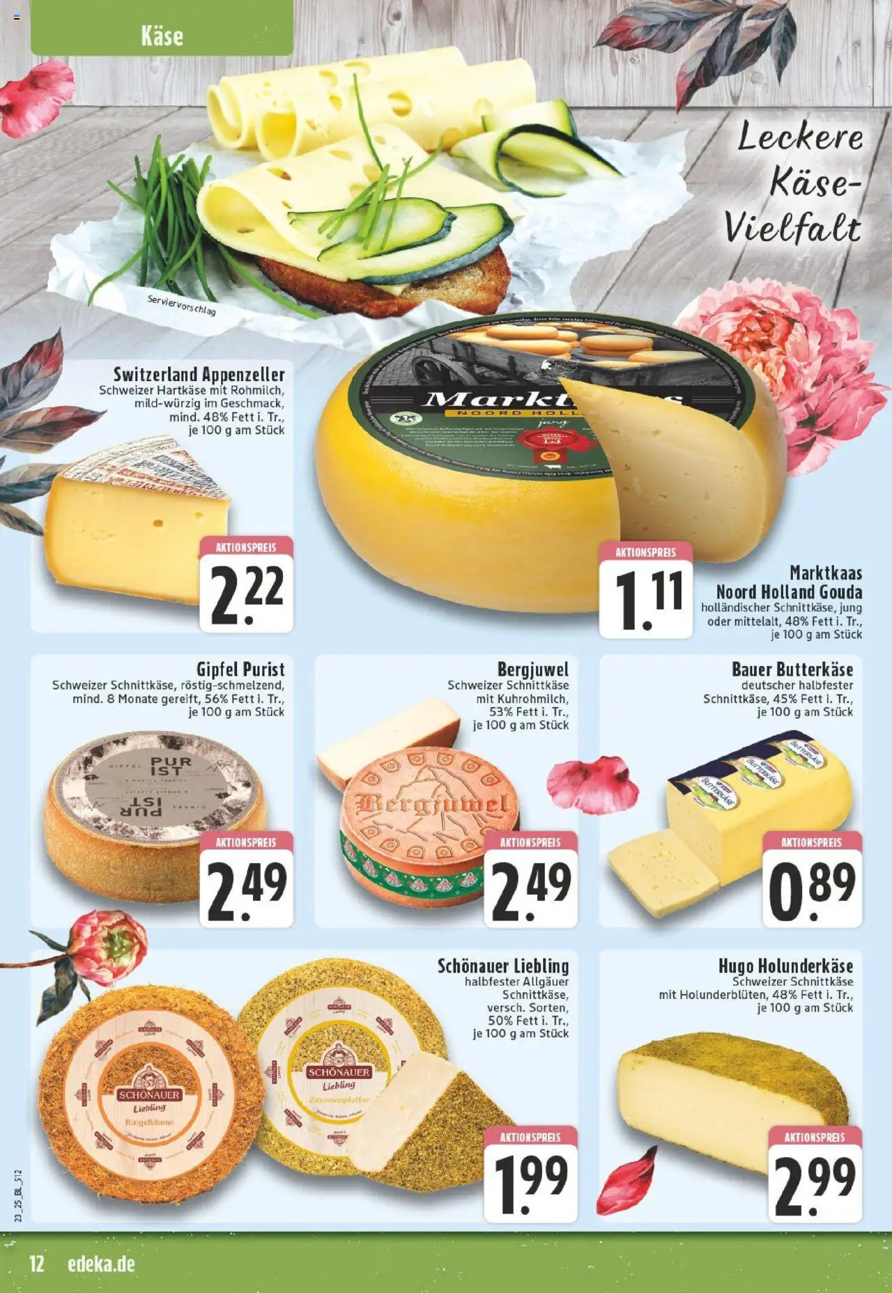 Edeka prospekt Düsseldorf	 - gültig ab dem 01.06.2025 | Seite: 12 | Produkte: Käse, Gouda, Hugo