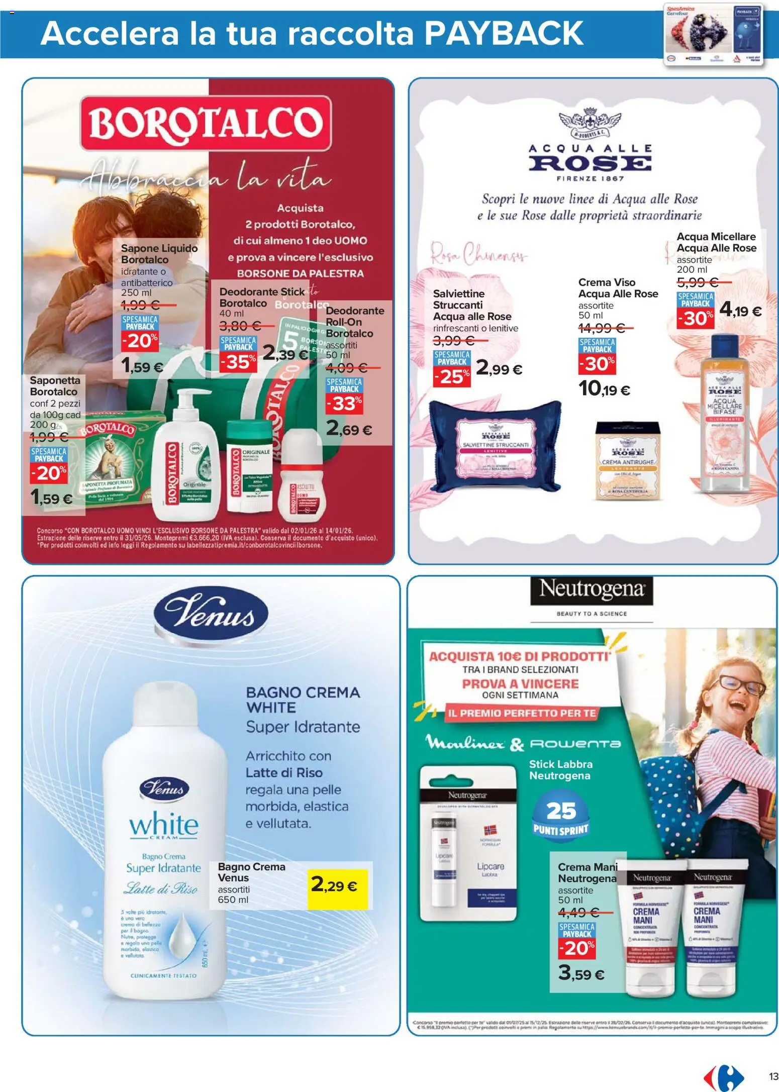 Volantino Carrefour del 02.01.2026 | Pagina: 13 | Prodotti: Sapone, Riso, Tè, Latte