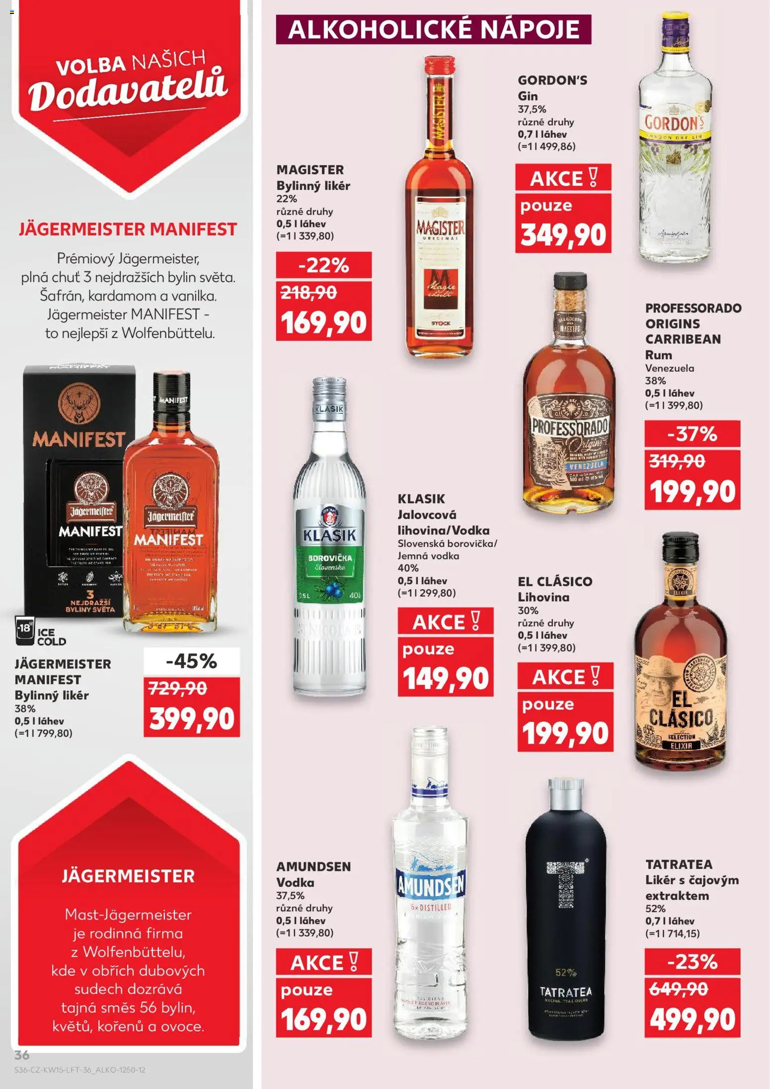 Kaufland leták - Praha 8 od 08.04.2026 | Strana: 36 | Produkty: Rum, Magister, Likér, Dry gin