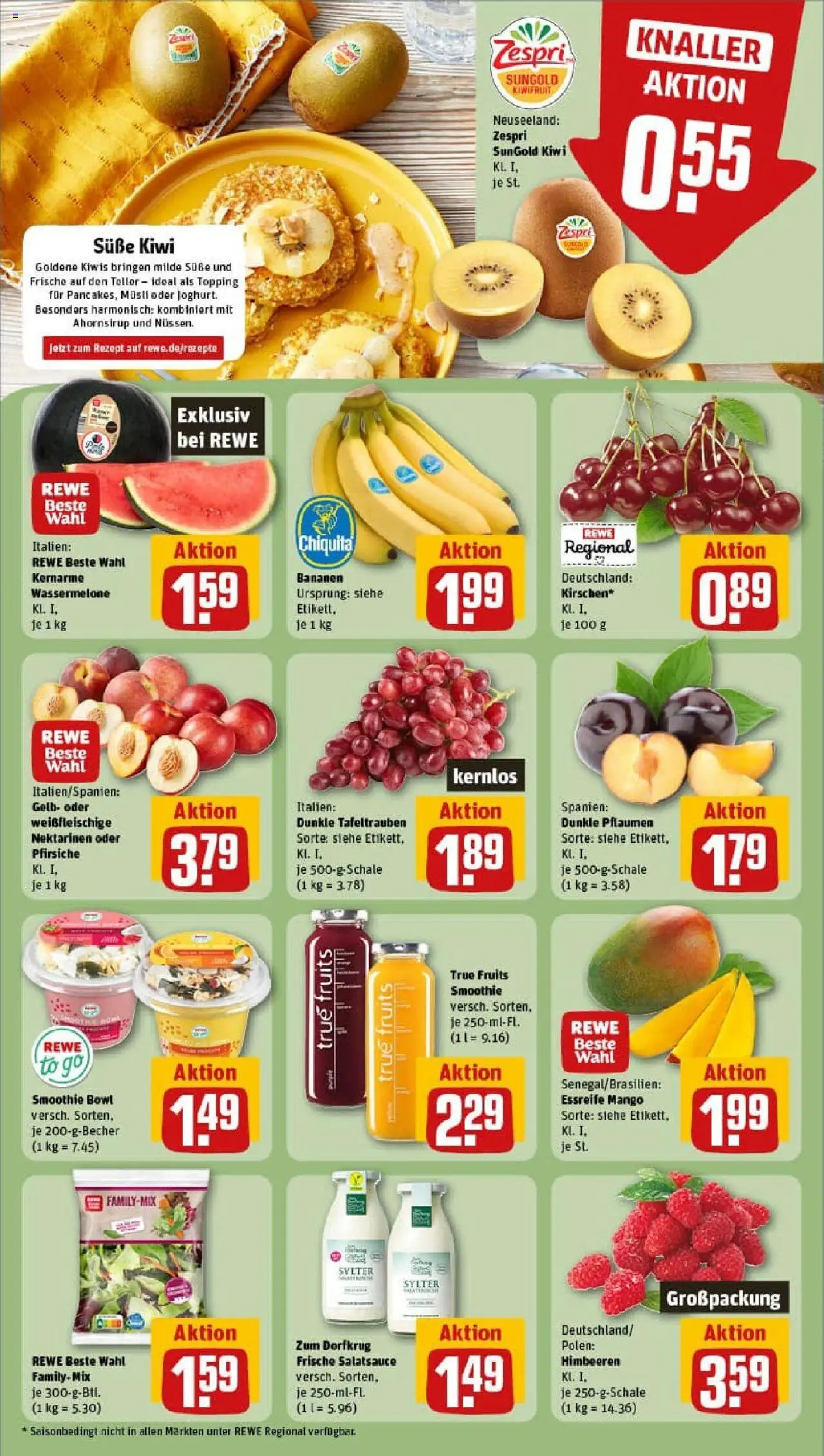 Rewe prospekt Herford	 - gültig ab dem 06.07.2025 | Seite: 6 | Produkte: Musli, Pflaumen, Bananen, Mango