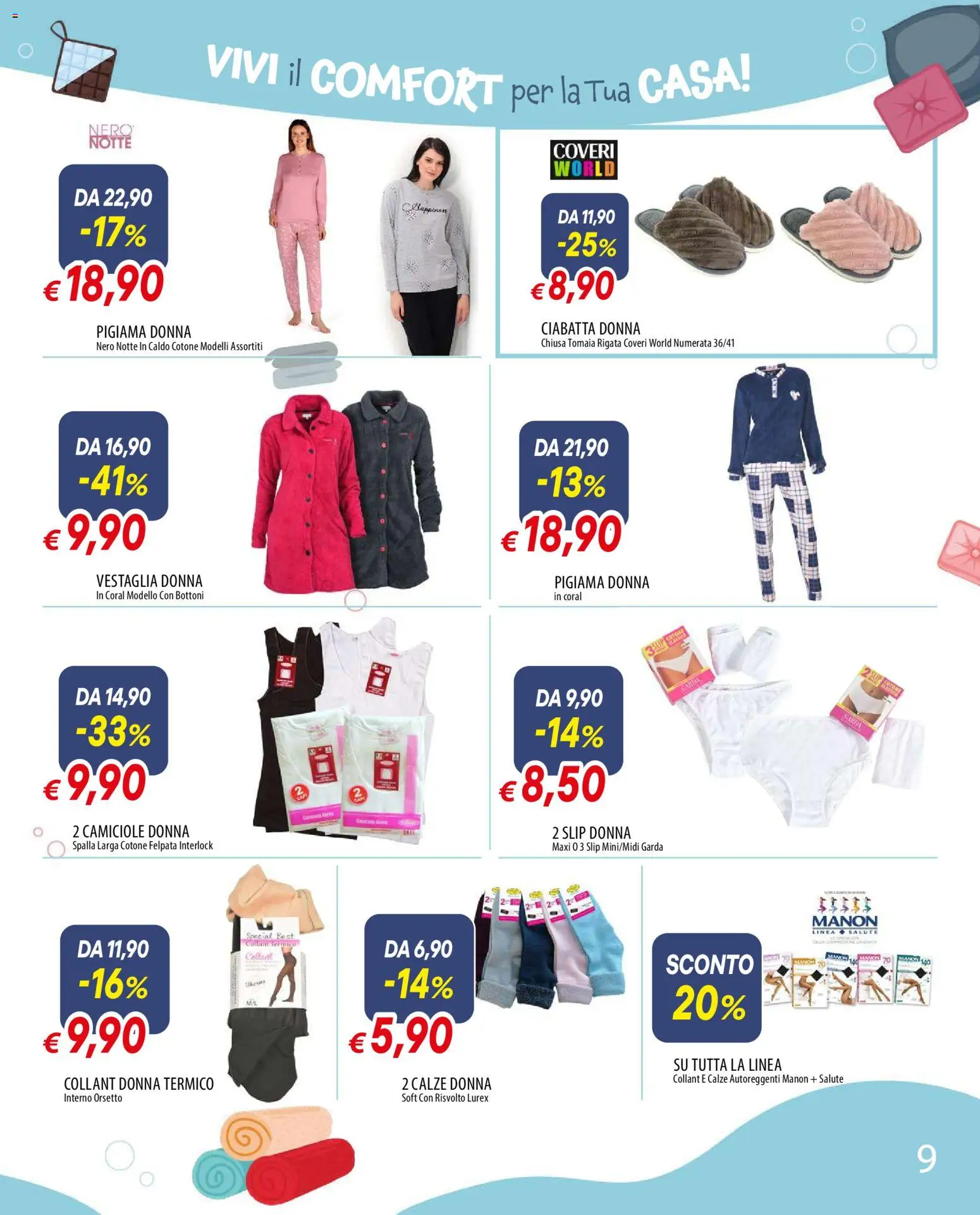 Volantino Famila del 29.12.2025 | Pagina: 9 | Prodotti: Pigiama, Slip, Collant