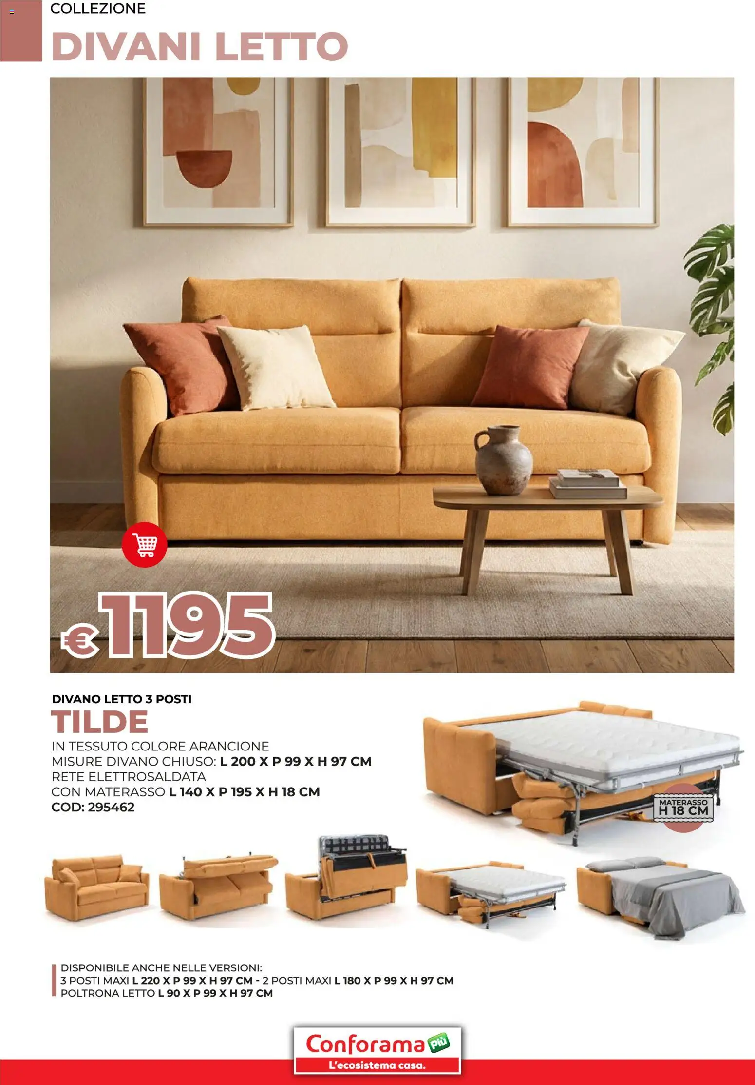 Volantino Conforama del 11.02.2026 | Pagina: 10 | Prodotti: Letto, Materasso, Divano, Poltrona
