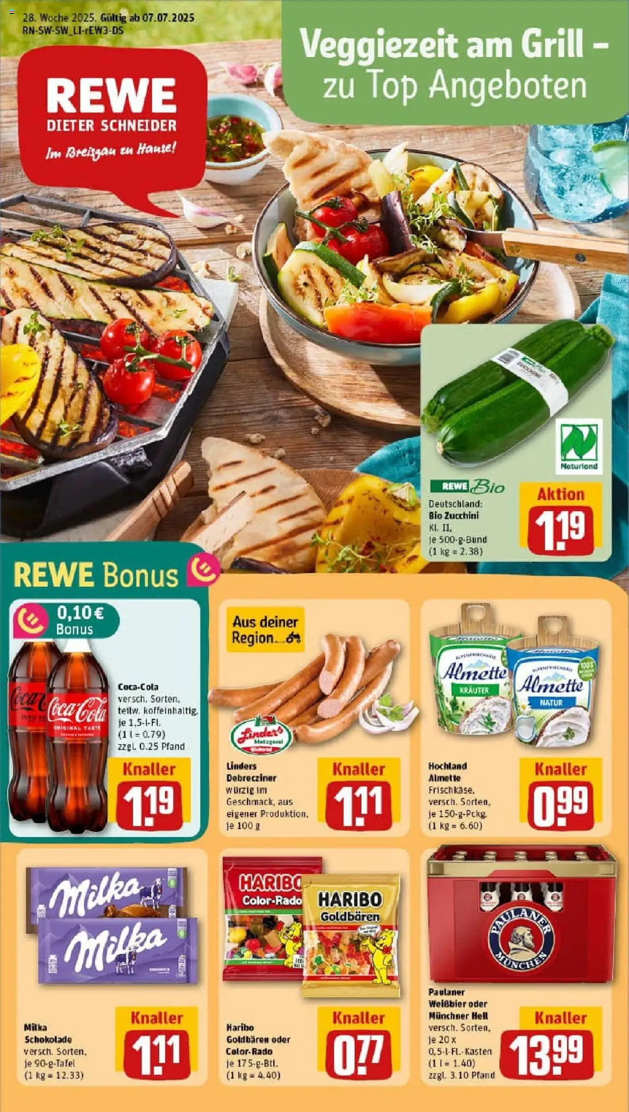 Rewe prospekt Glottertal	 - gültig ab dem 06.07.2025 | Seite: 1 | Produkte: Almette, Haribo, Schokolade, Milka
