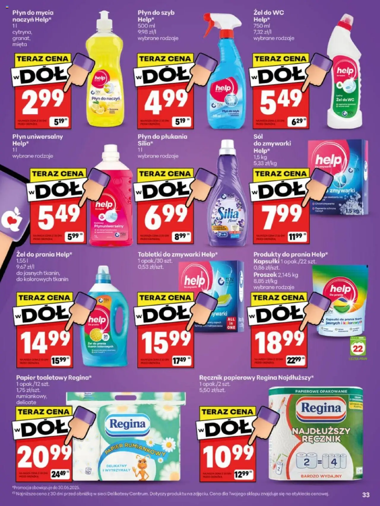 Delikatesy Centrum Gazetka - Sklepy Własne od 23.06.2025 | Strona: 33 | Produkty: Mięta, Kapsułki do prania, Sól do zmywarki, Tabletki do zmywarki