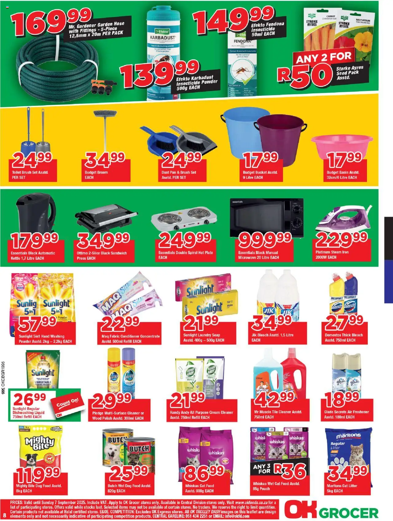 OK Foods Northen Cape - OK Grocer │ valid from 25.08.2025 | Page: 8 | Products: Plate, Broom, Brush, Conditioner